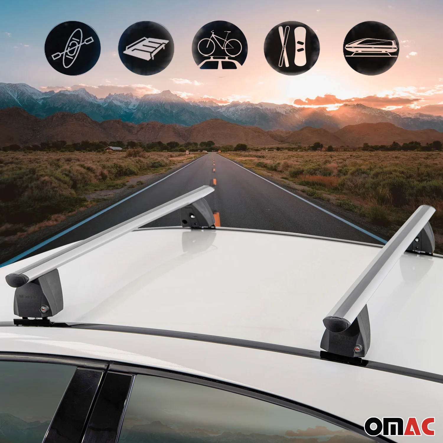2012-2017 Tesla Model S Roof Rack Cross Bars Silver - Image 3