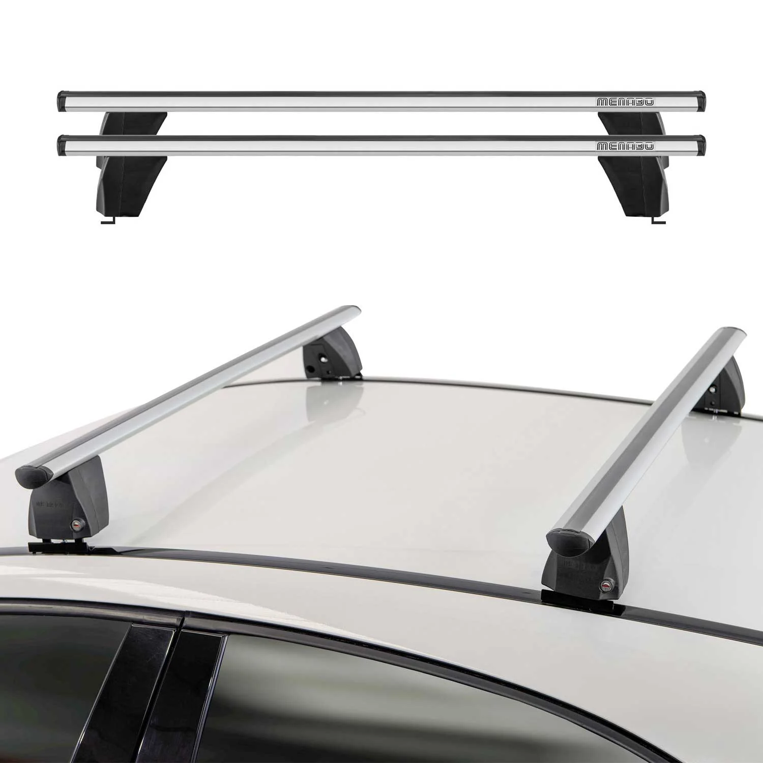 2015-2021 BMW 4 Series F36 Gran Coupe Roof Rack Cross Bars Silver - Image 2