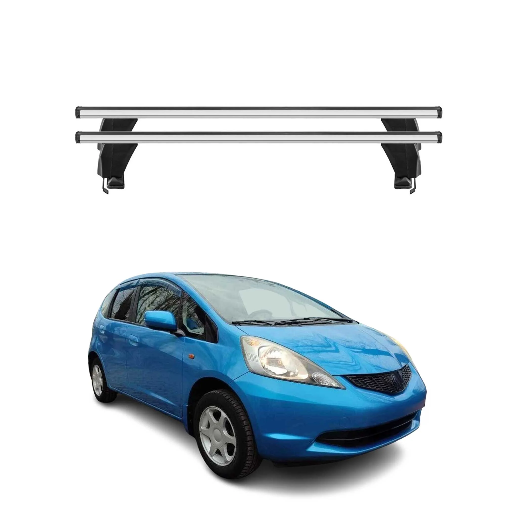 2007-2013 Honda Fit Roof Rack Cross Bars Silver