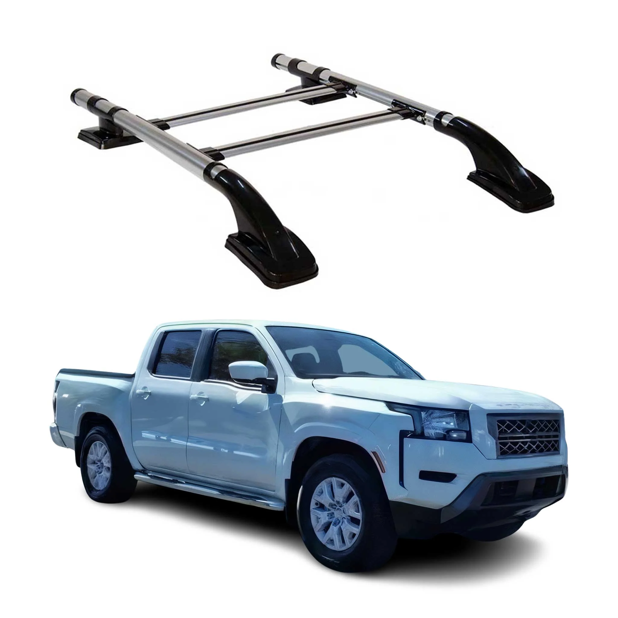 2005-2021 Nissan Frontier Double Cab Roof Rack Rails Side Rails Silver