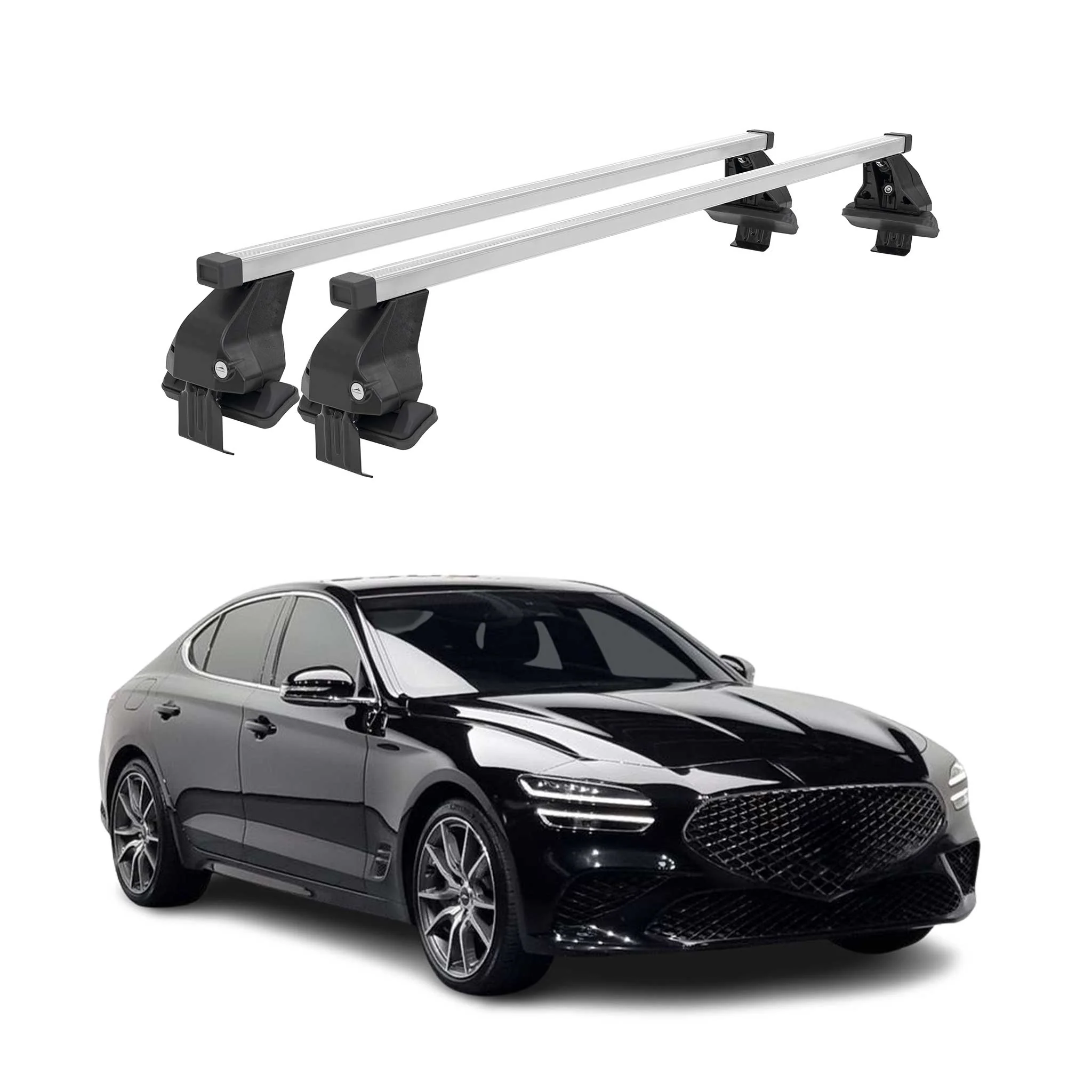 2019-2026 Genesis G70 Roof Rack Cross Bars Silver