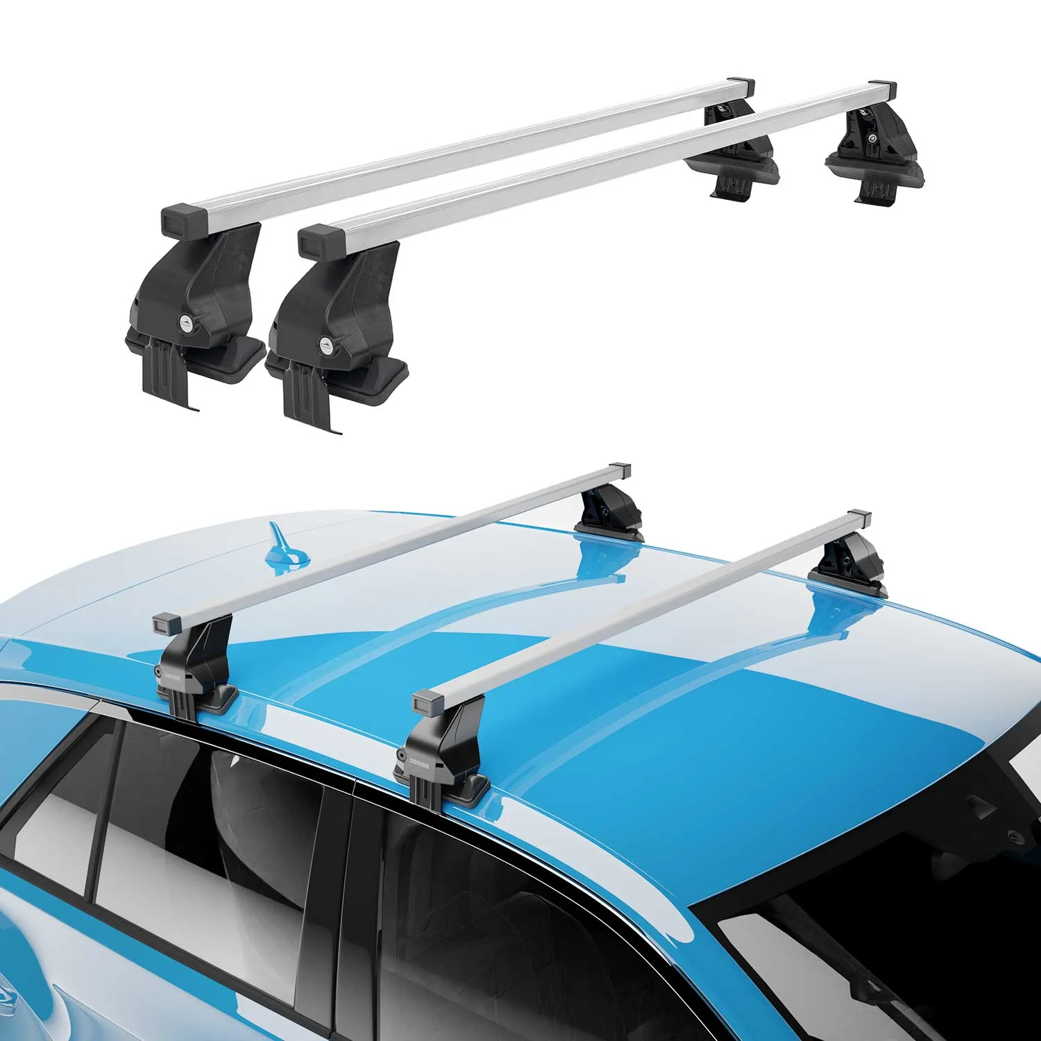 2012-2015 Honda Civic Hatchback Roof Rack Cross Bars Silver - Image 2