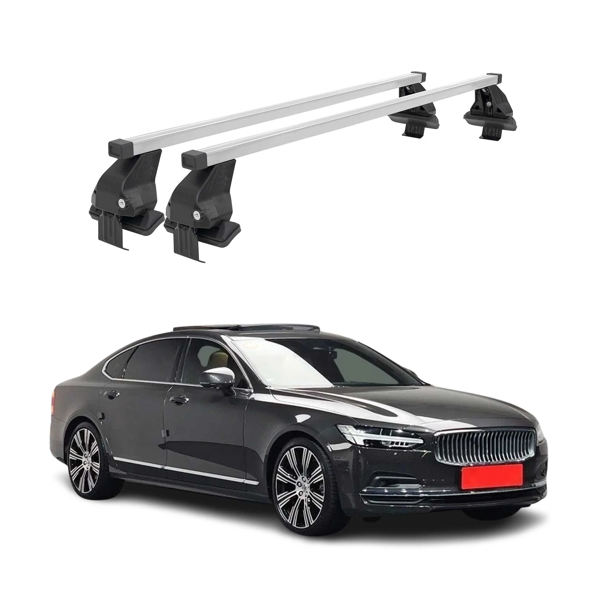 2017-2024 Volvo S90 Roof Rack Cross Bars Silver