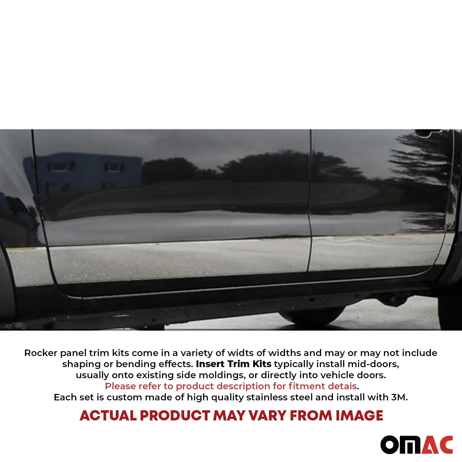 1999-2006 Chevrolet Silverado Extended Cab Stainless Rocker Panel Trim 11Pc - Image 2
