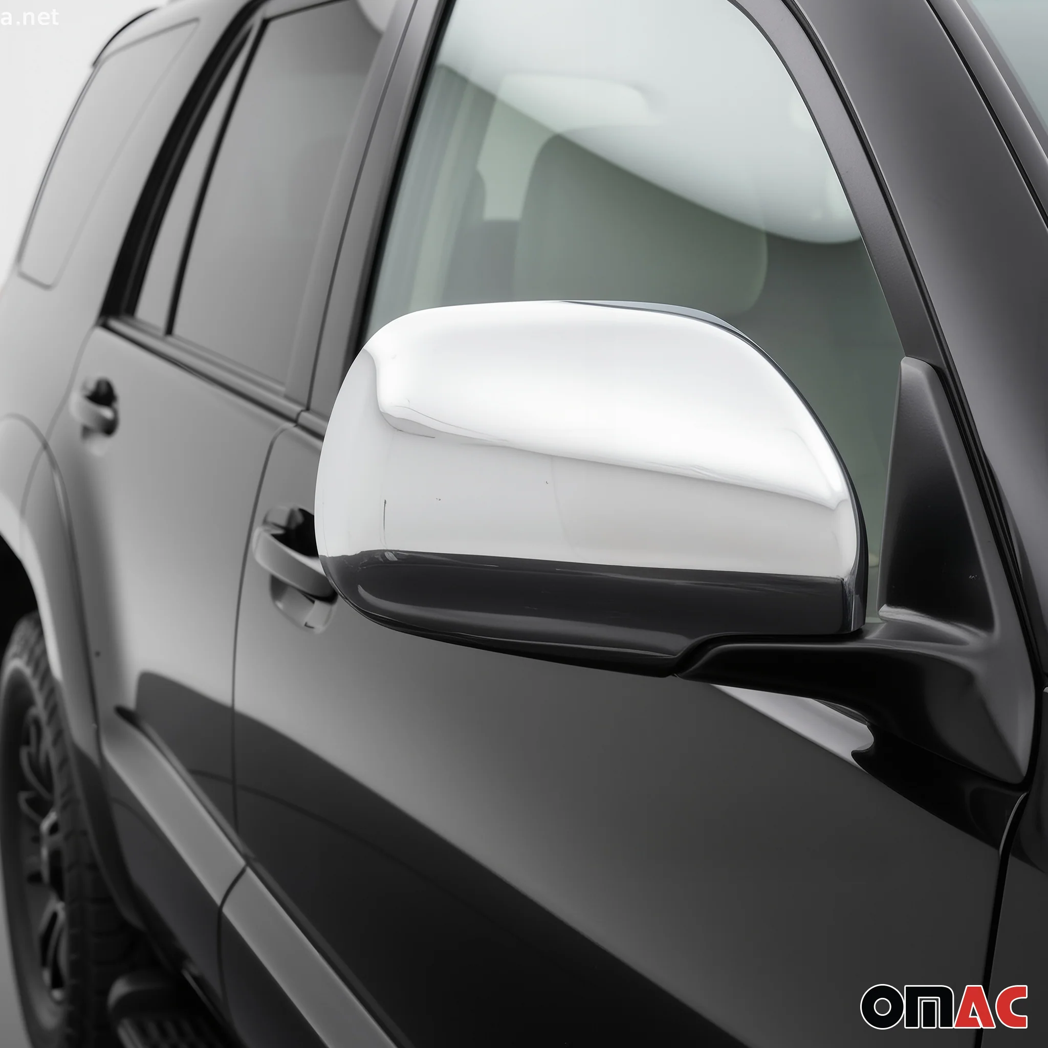 2003-2009 Toyota 4Runner Side Mirror Cover Caps Stainless Steel Silver 2 Pcs - Image 3