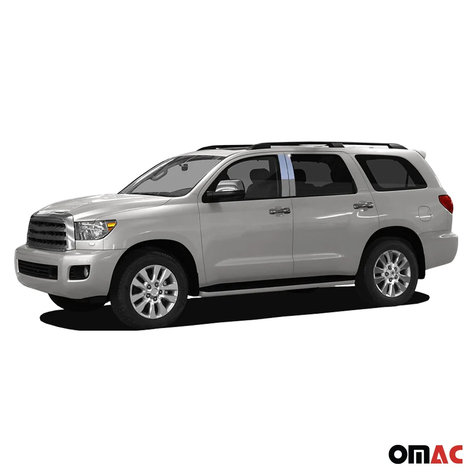 2008-2022 Toyota Sequoia Stainless Steel Pillar Trim 4 Pcs - Image 2