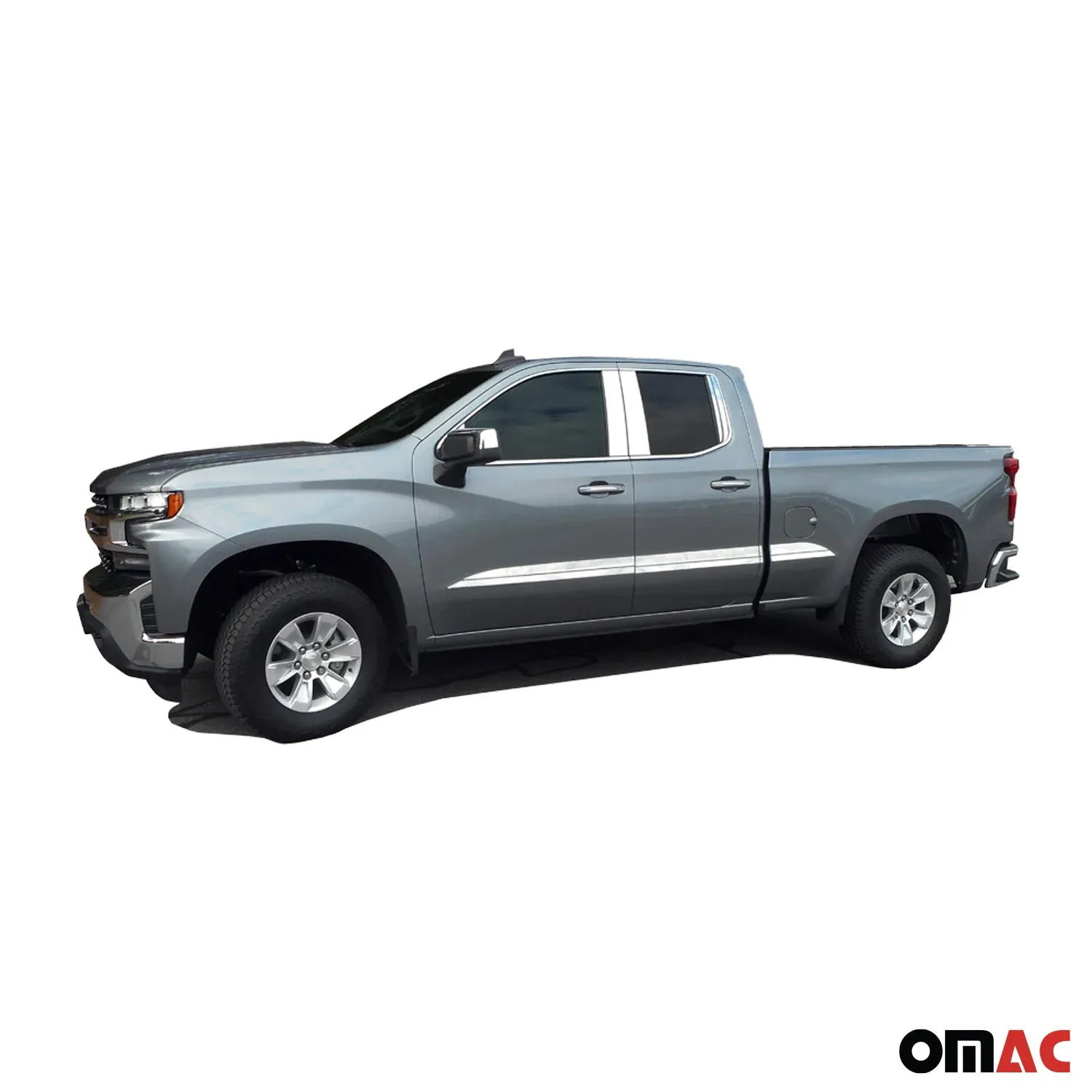 2019-2025 Chevrolet Silverado Double Cab Stainless Steel Window Sill Trim 6Pcs - Image 2