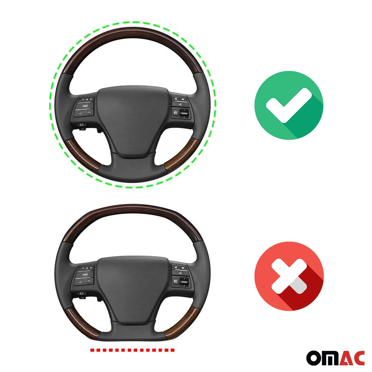 14.5-15.5’’ Steering Wheel Cover Blue Black Leather Anti-slip Breathable - Image 5