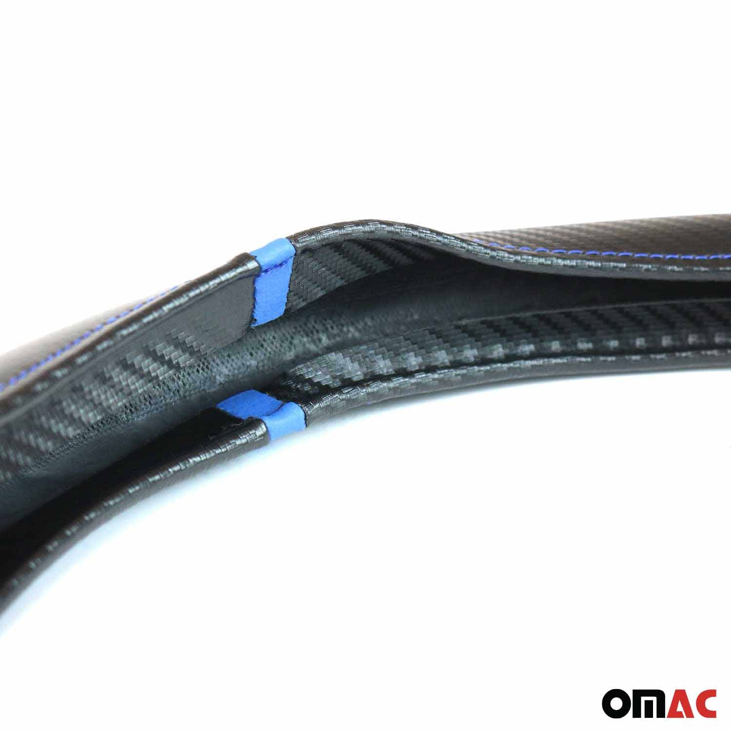 14.5-15.5’’ Steering Wheel Cover Blue Stripe Leather Anti-slip Breathable - Image 11