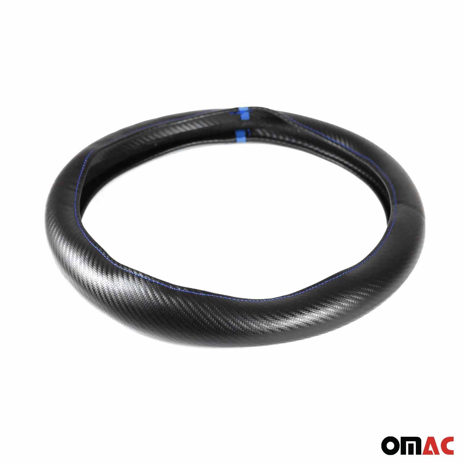 14.5-15.5’’ Steering Wheel Cover Blue Stripe Leather Anti-slip Breathable - Image 9