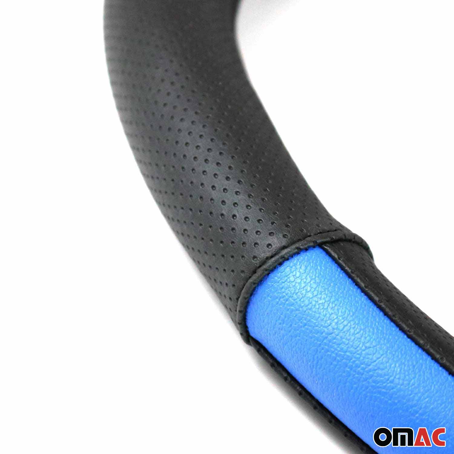 14.5-15.5’’ Steering Wheel Cover Half Moon Blue Leather Anti-slip Breathable - Image 10