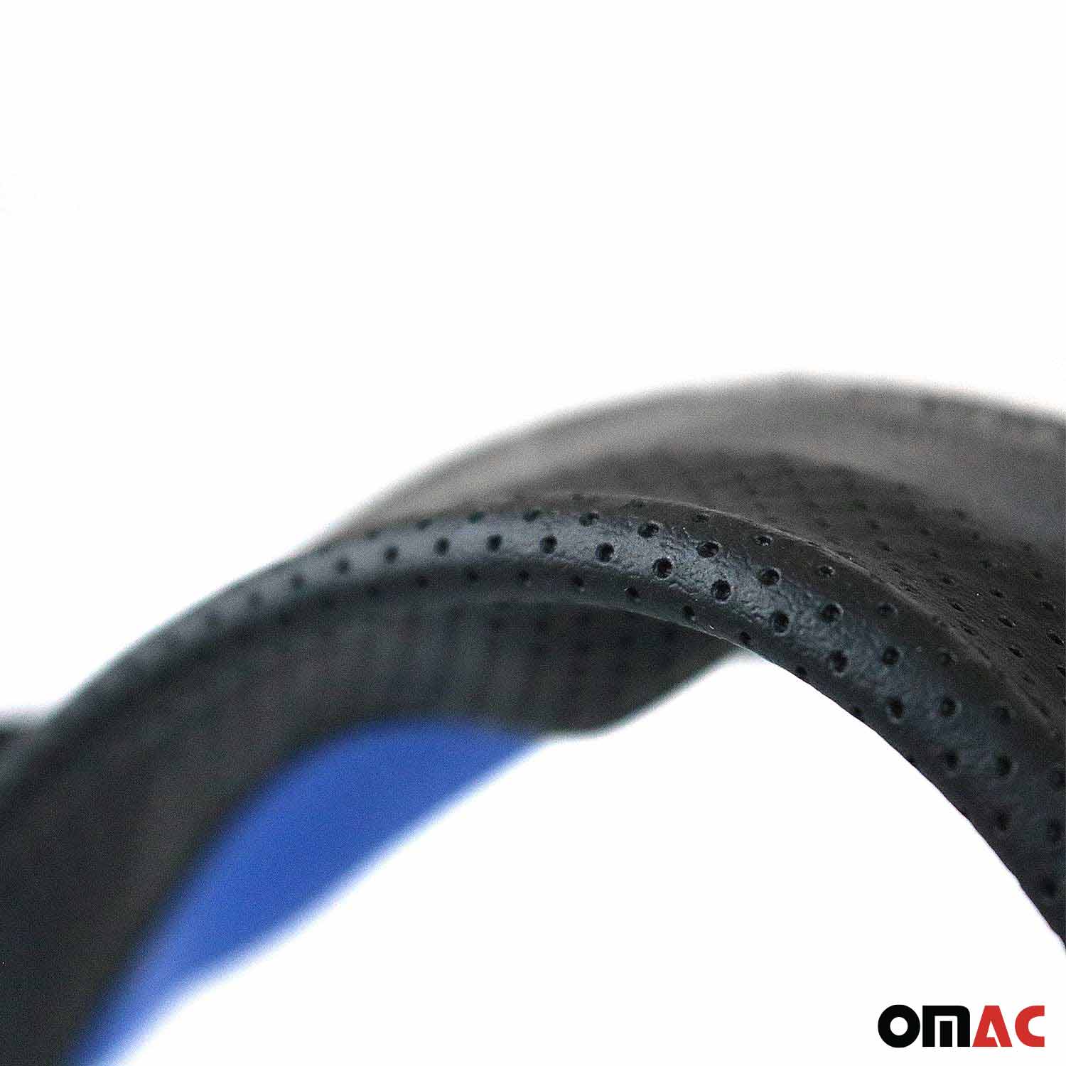 14.5-15.5’’ Steering Wheel Cover Half Moon Blue Leather Anti-slip Breathable - Image 11