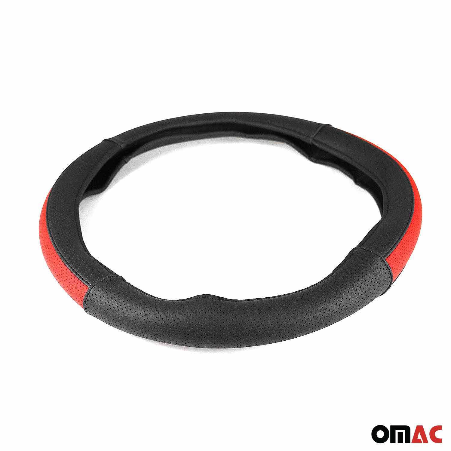 14.5-15.5’’ Steering Wheel Cover Half Moon Red Leather Anti-slip Breathable - Image 9