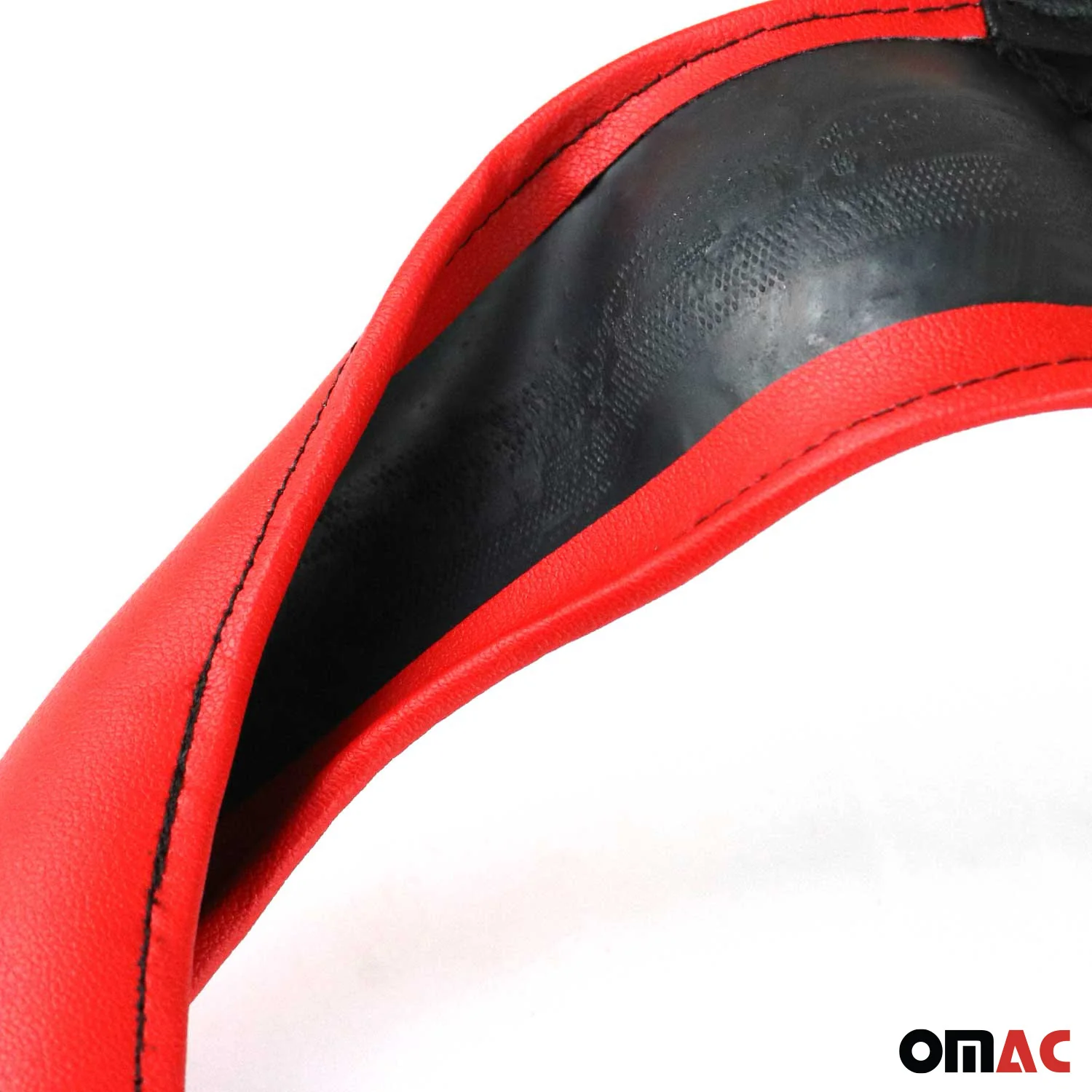 14.5-15.5’’ Steering Wheel Cover Red Black Leather Anti-slip Breathable - Image 12