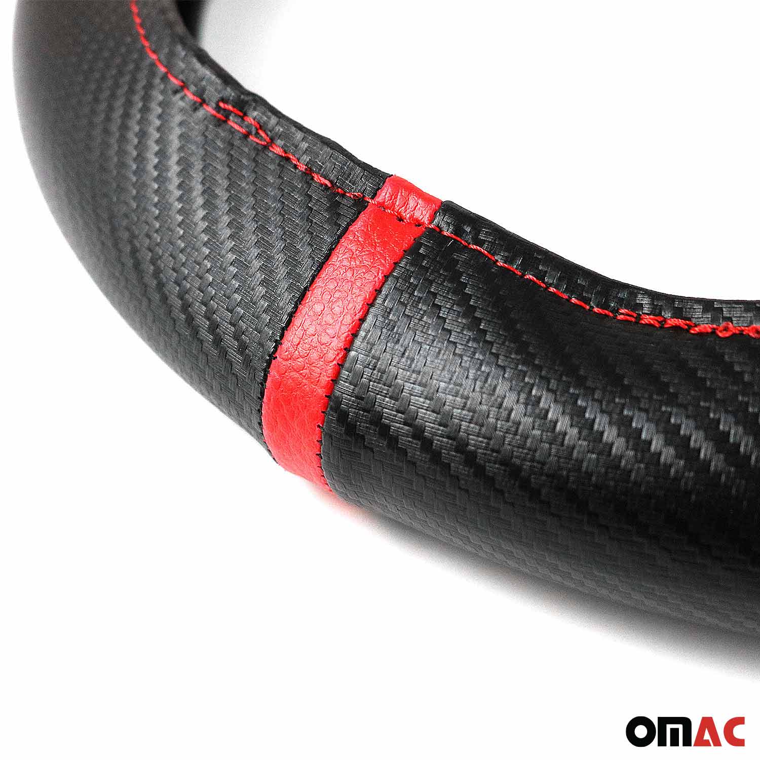 14.5-15.5’’ Steering Wheel Cover Red Stripe Leather Anti-slip Breathable - Image 10