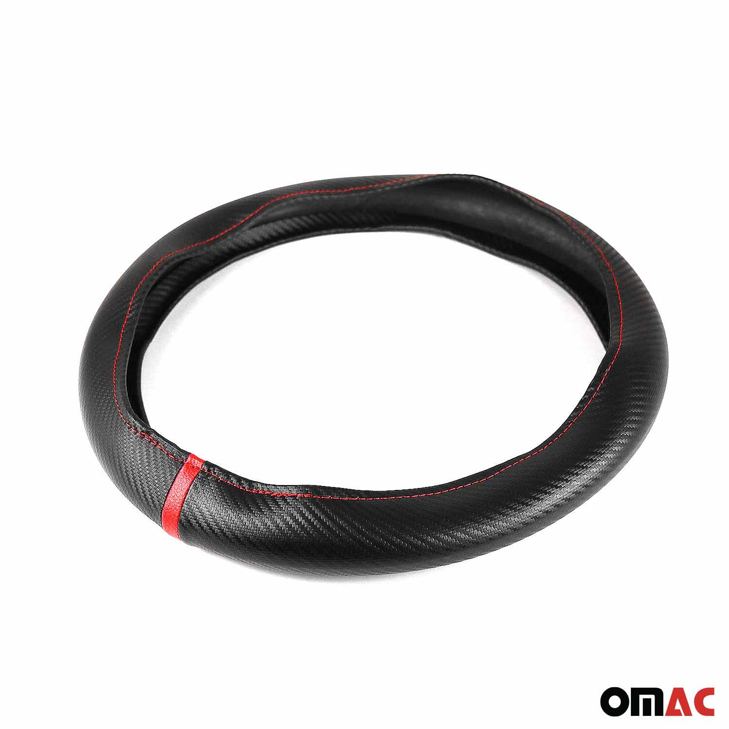 14.5-15.5’’ Steering Wheel Cover Red Stripe Leather Anti-slip Breathable - Image 9