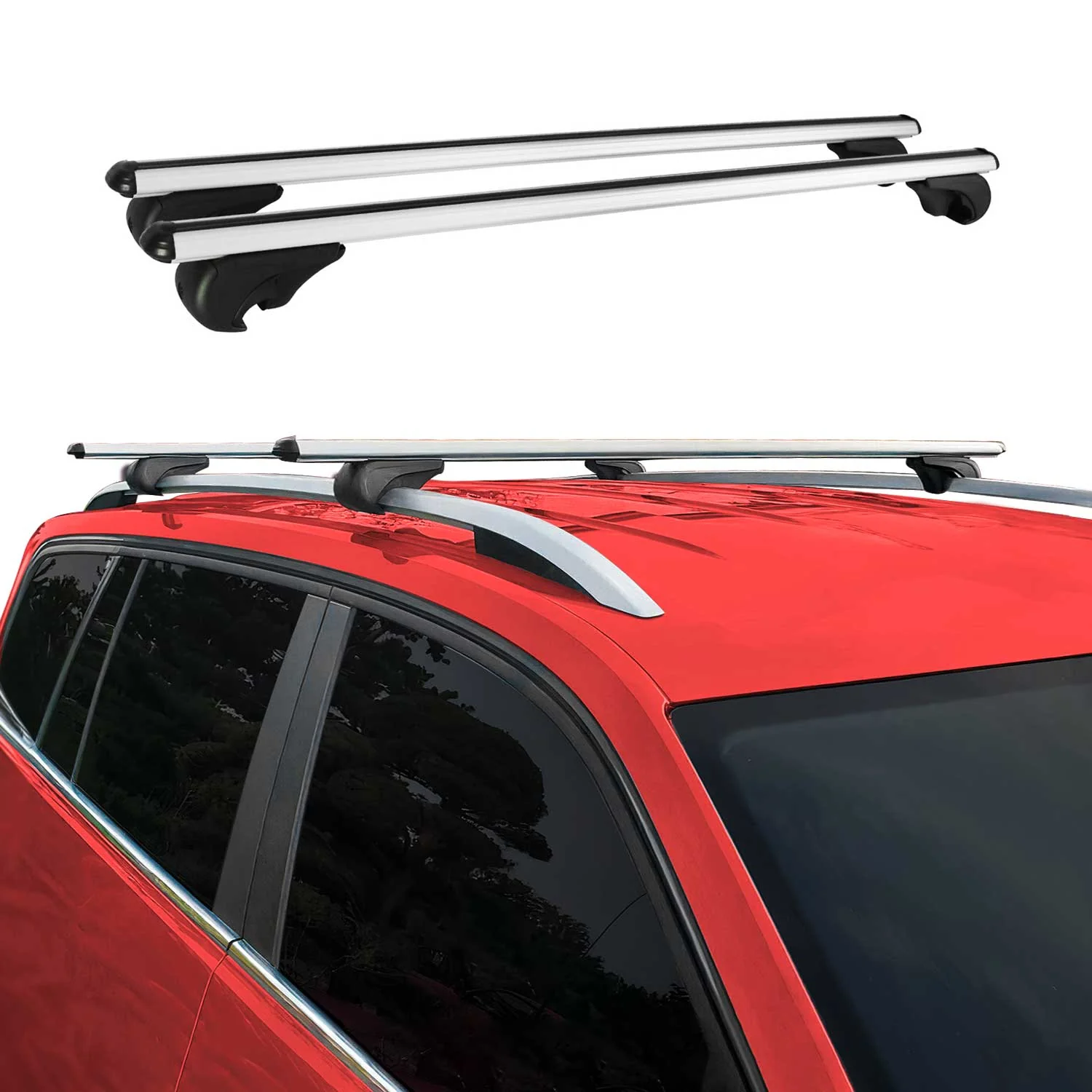 2009-2013 Subaru Forester III Roof Rack Cross Bars Silver - Image 2