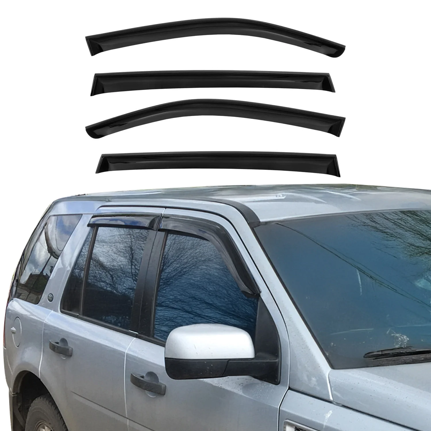 2009-2013 Subaru Forester III Window Visor Vent Rain Deflector 4Pcs Smoke