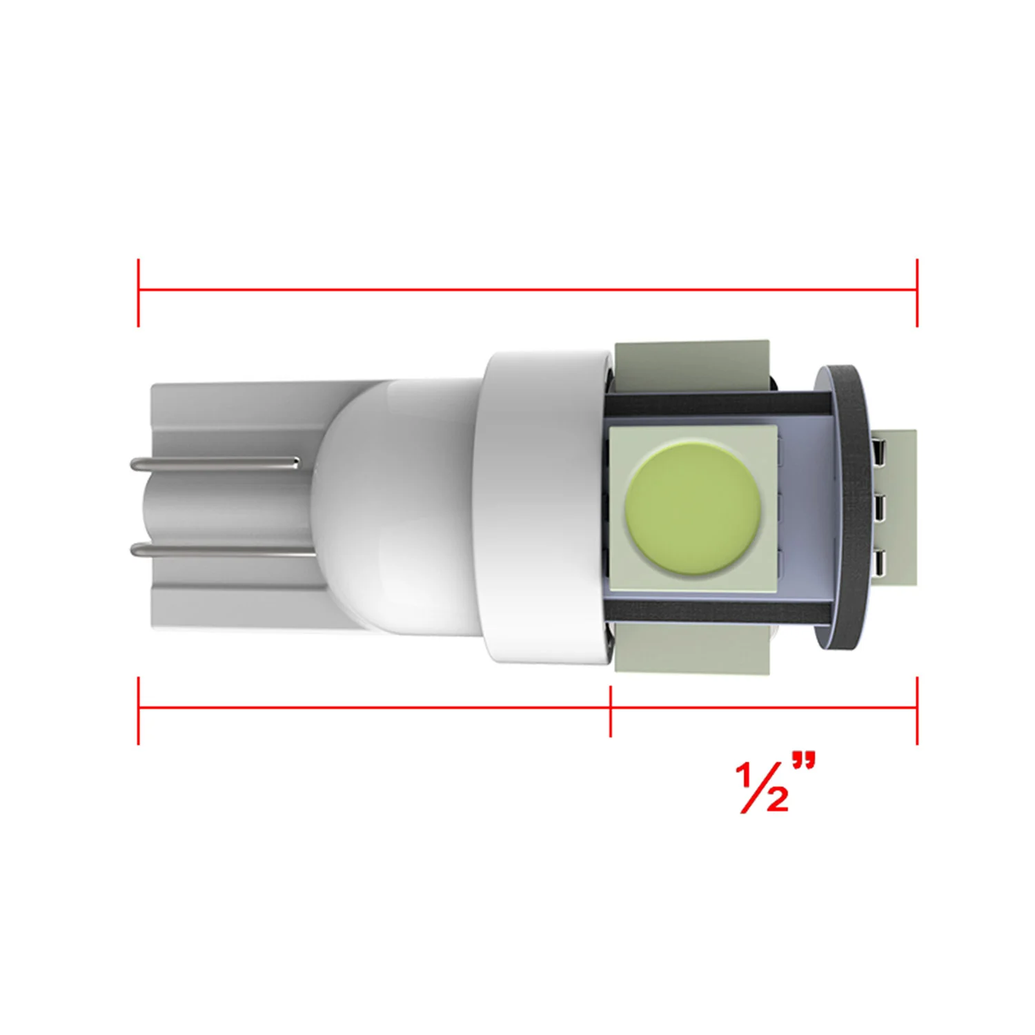 T10 5 SMD Wedge LED License Plate, Side Marker, Lamp Light Bulb - 2PC White - Image 2