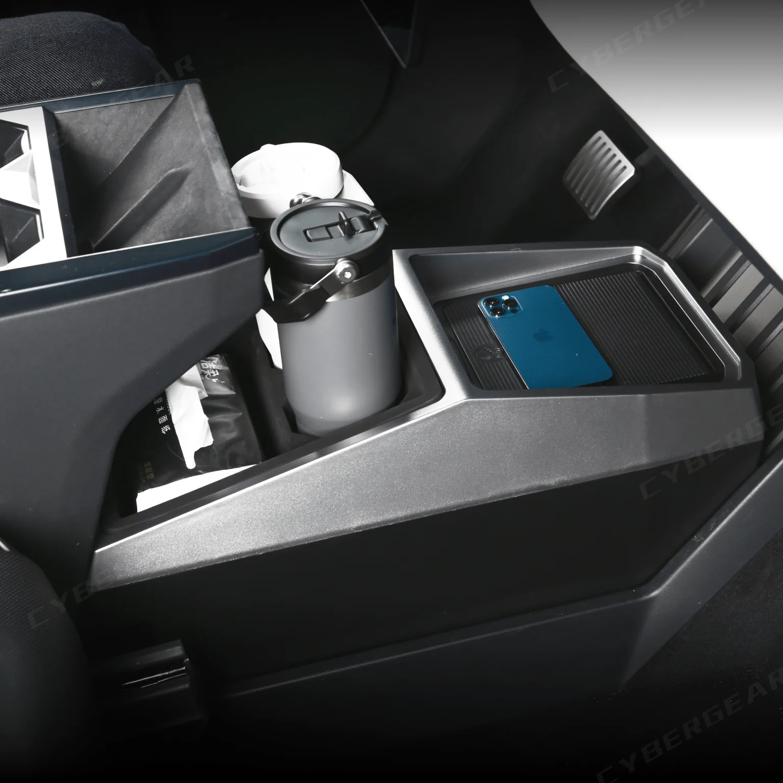 Tesla Cybertruck Center Floor Organizer & Trash Bin - Image 2