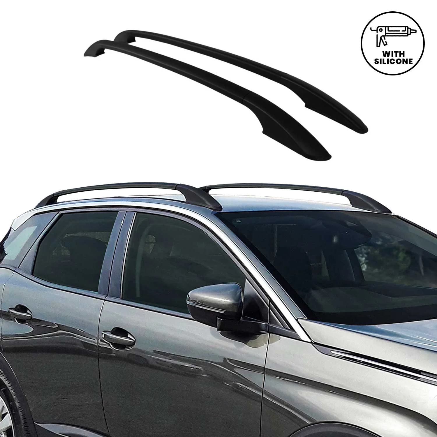 2014-2021 Nissan Qashqai Roof Rack Rails Side Rails Black - Image 5
