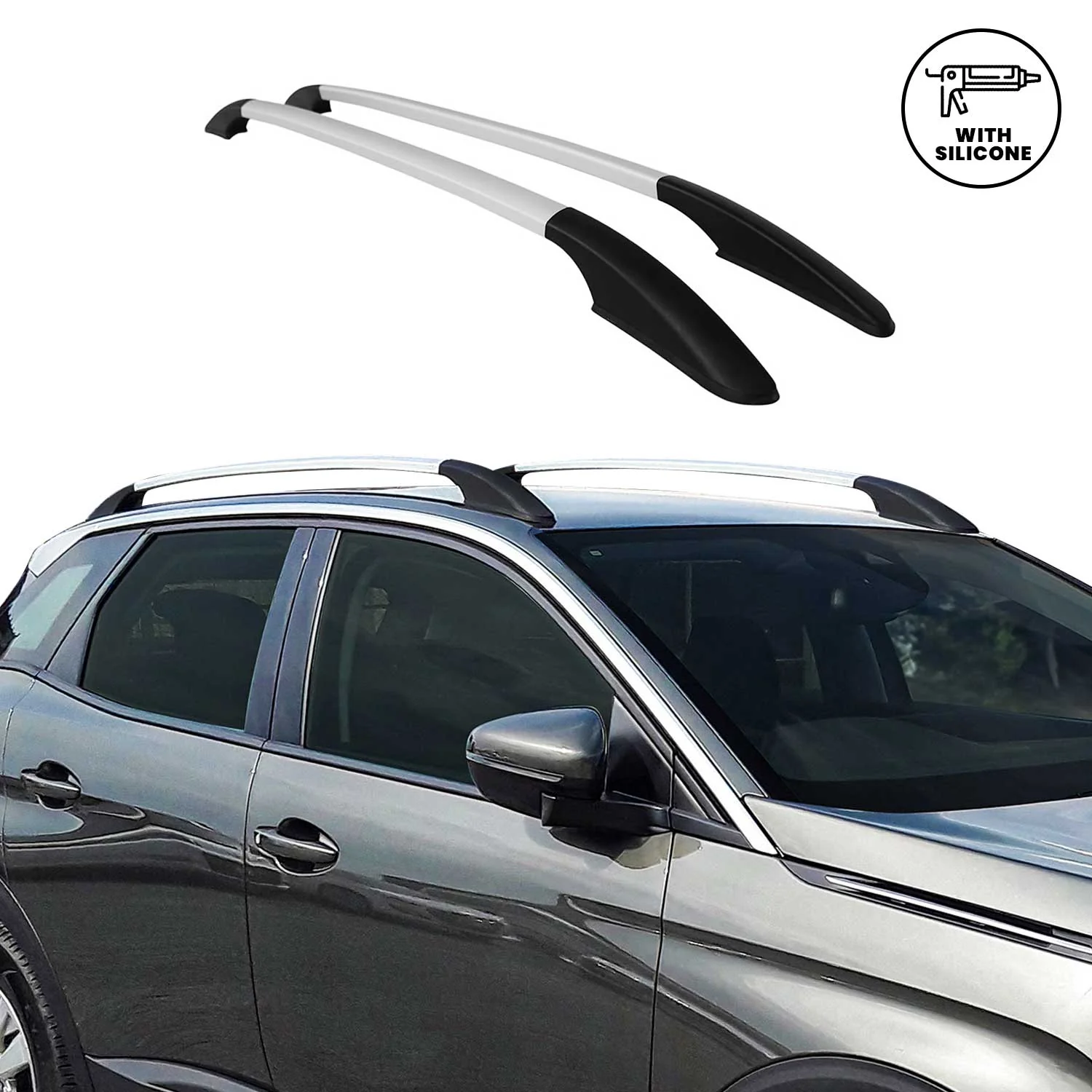 2017-2022 Nissan Rogue Sport Roof Rack Rails Side Rails Silver - Image 5