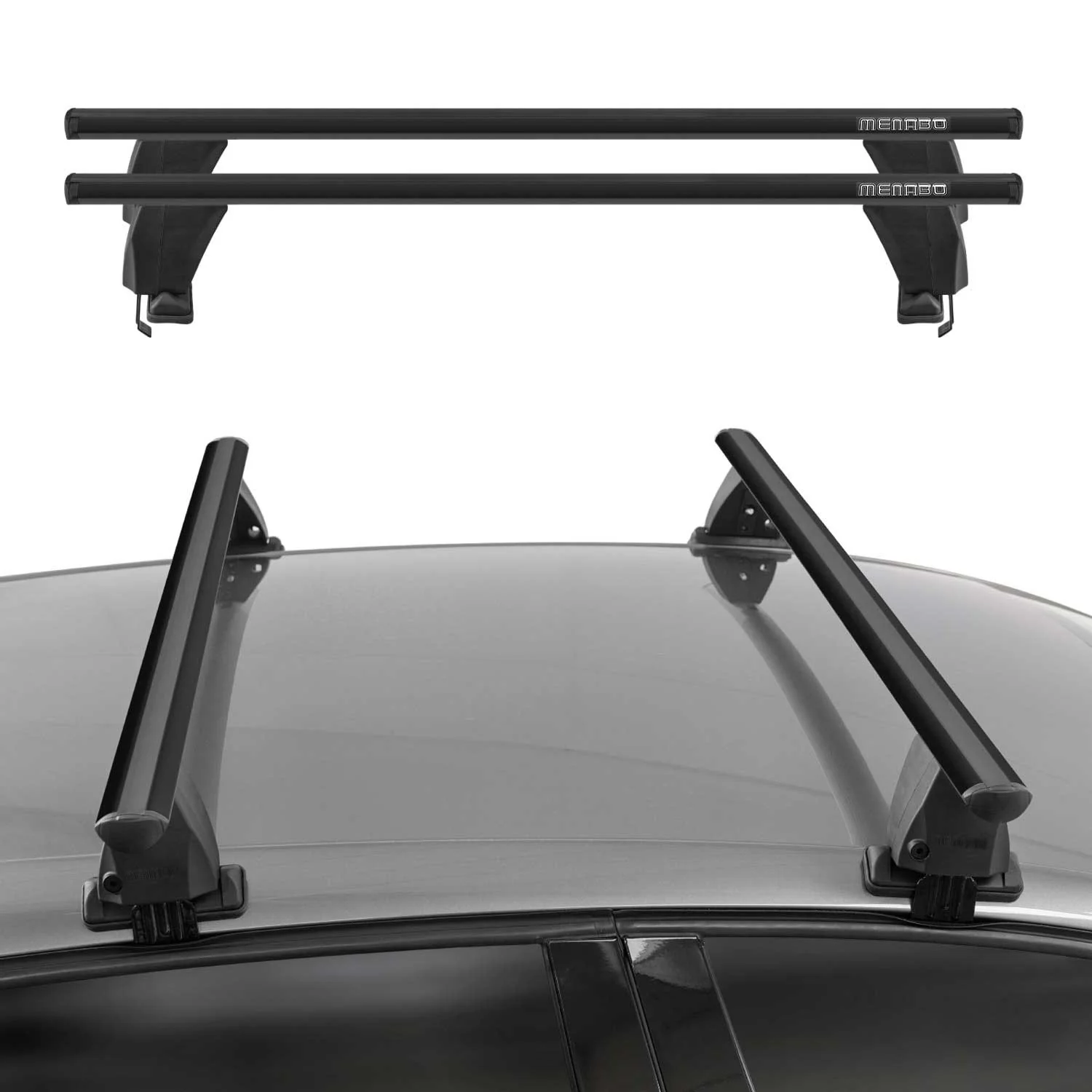 Top Roof Racks Cross Bars Carrier for Nissan Sentra 8.gen 2020-2025 Alu Black 2x - Image 2