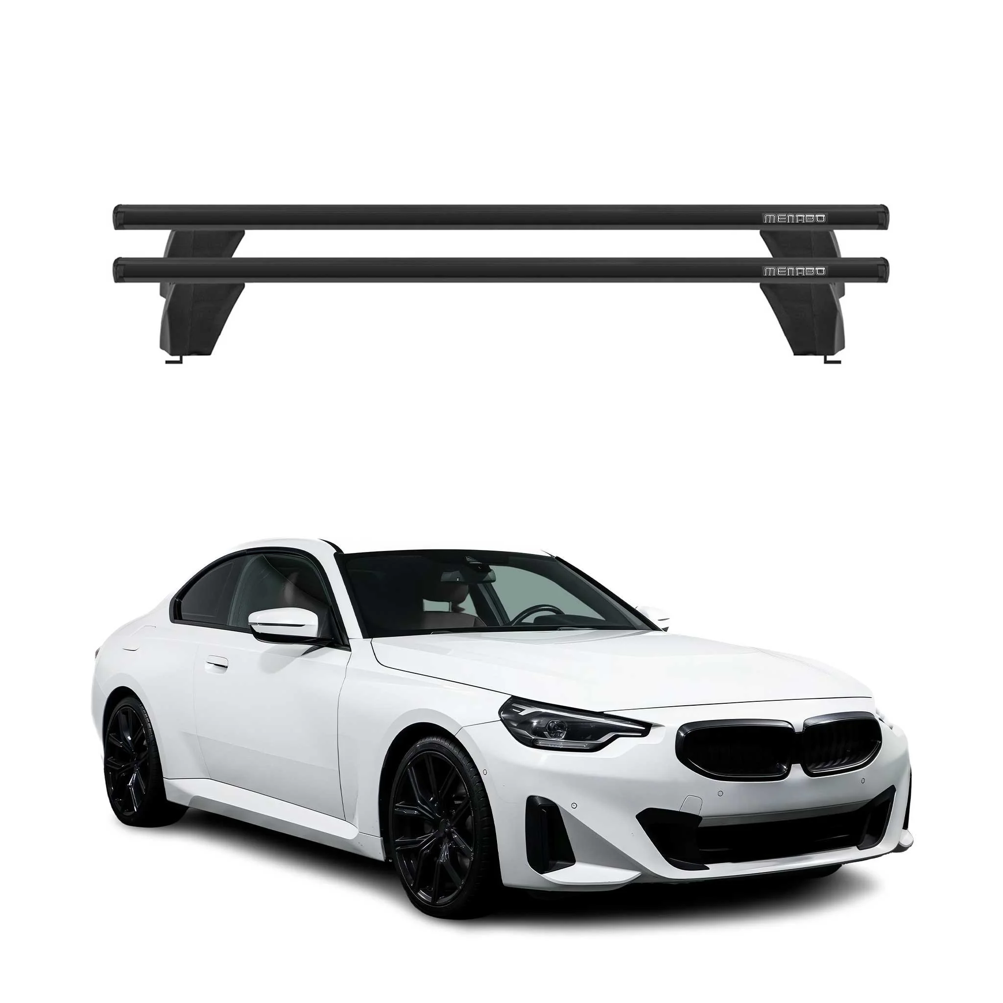 Top Roof Racks Cross Bars fits BMW 2 Series F44 Gran Coupé 2019-2024 2Pcs Black