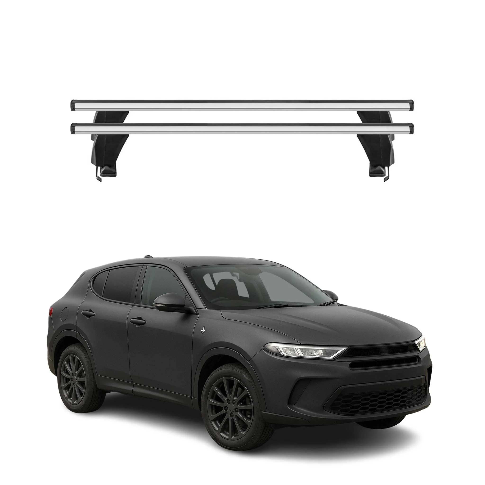 Top Roof Racks Cross Bars fits Dodge Hornet 2023-2025 2Pcs Gray Aluminium