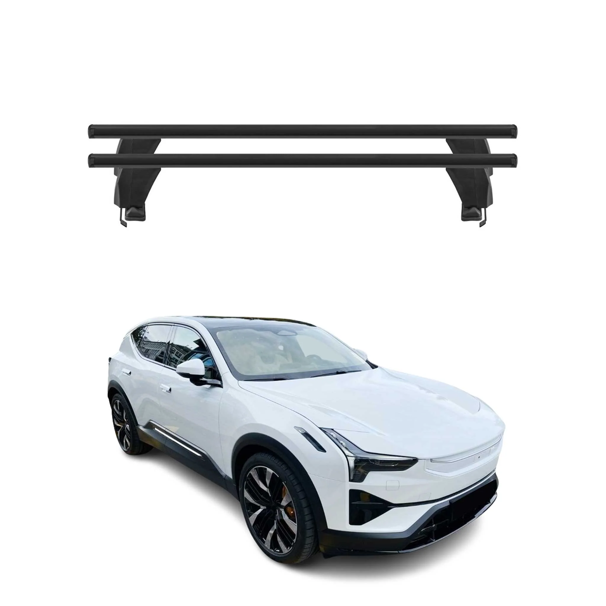 Top Roof Racks Cross Bars Luggage Carrier for Polestar 2 2020-2026 Alu Black 2x