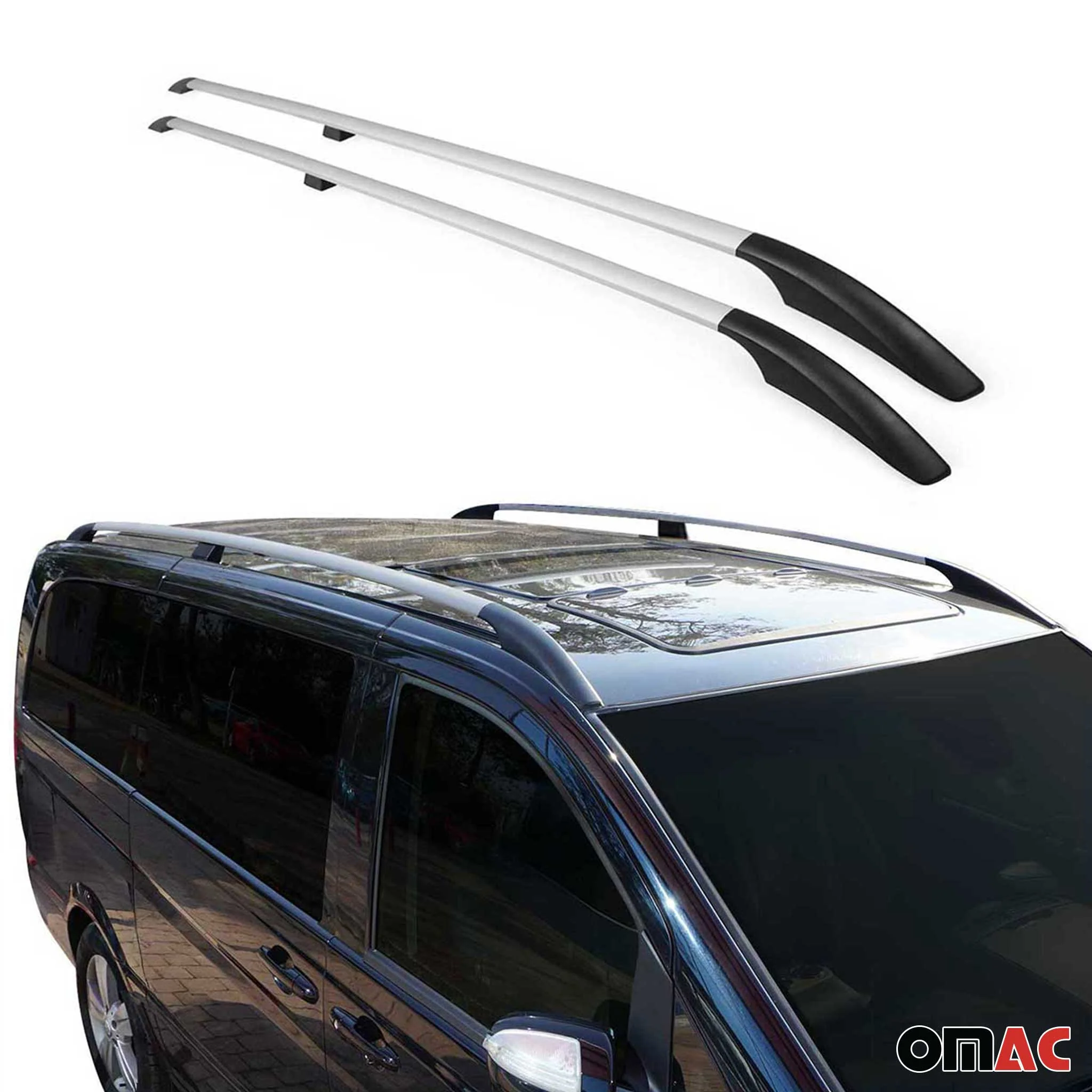 2003-2010 Porsche Cayenne Roof Rack Rails Side Rails Silver - Image 2