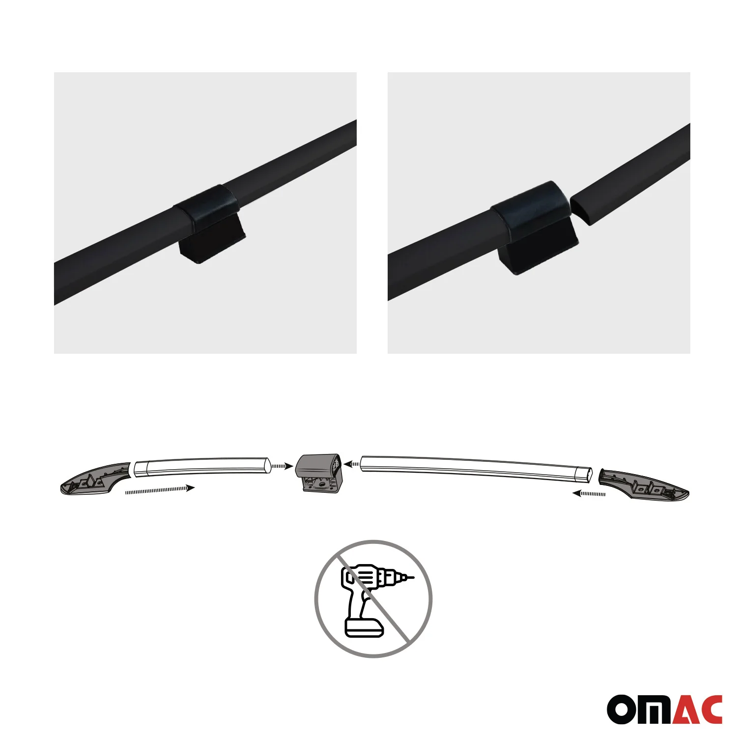 2014-2023 Ford Transit Connect XLT L2 Roof Rack Rails Side Rails Black - Image 4