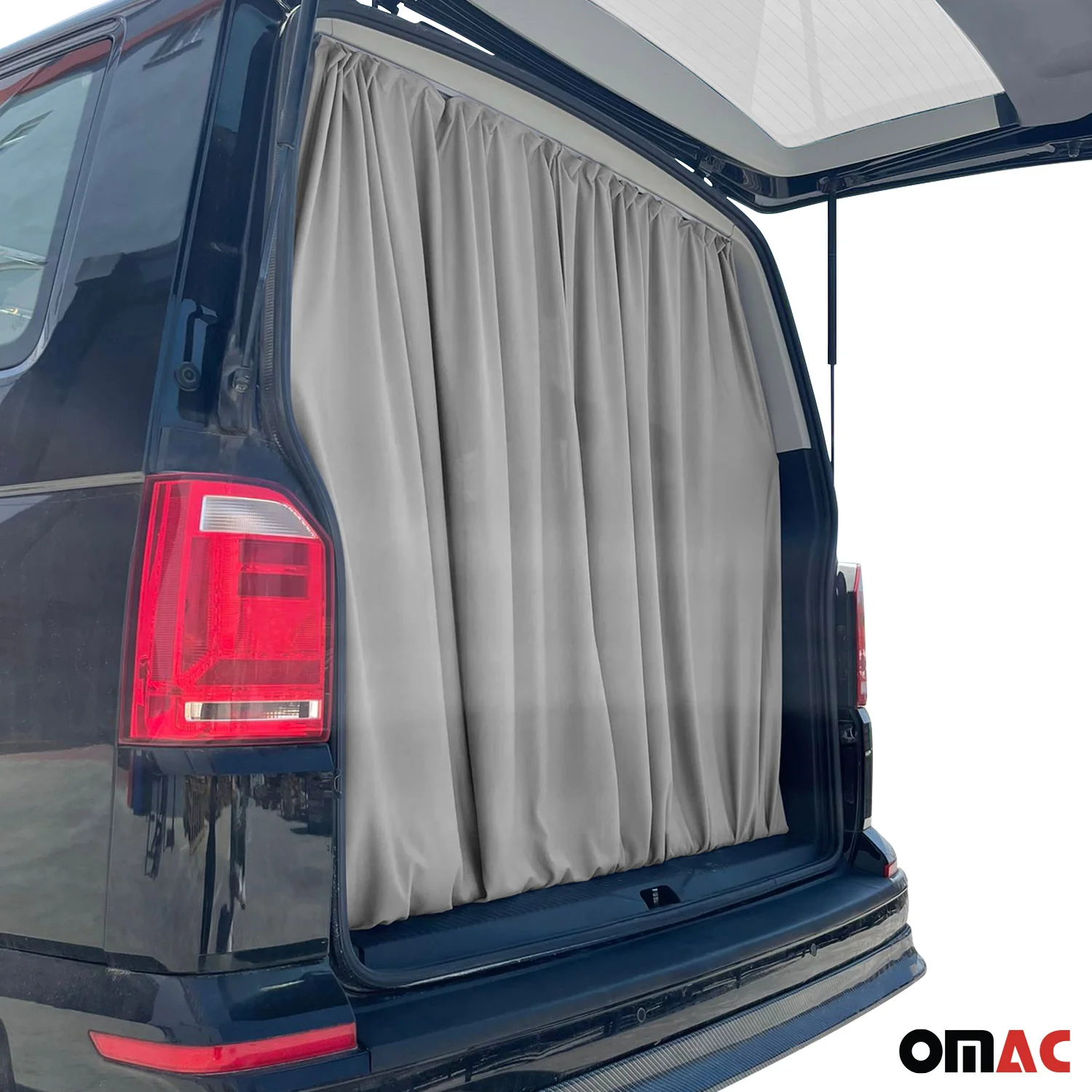 Chevrolet Express Trunk Tailgate Curtains Gray 2 Privacy Curtains - Image 5