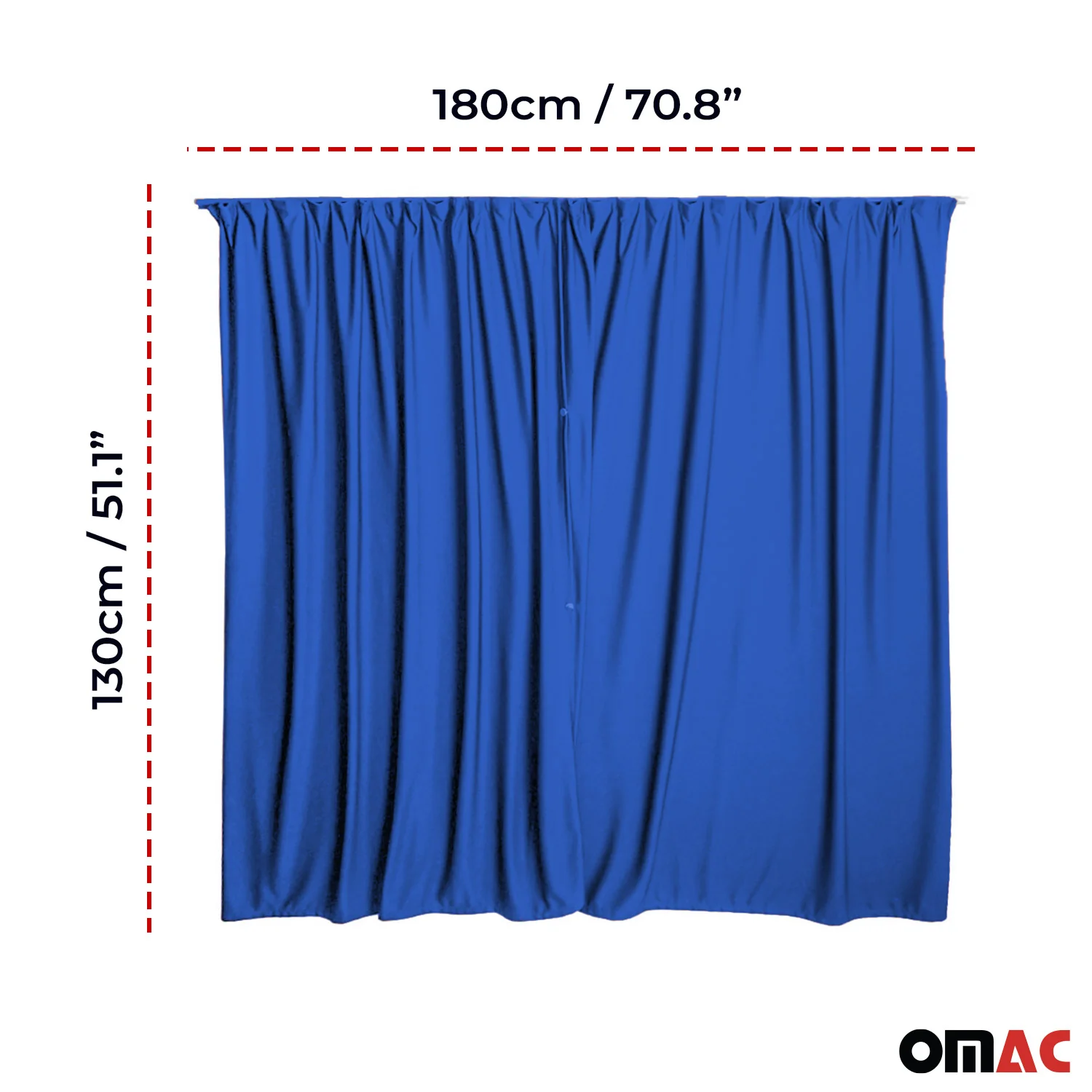 GMC Savana Trunk Tailgate Curtains Blue 2 Privacy Curtains - Image 3