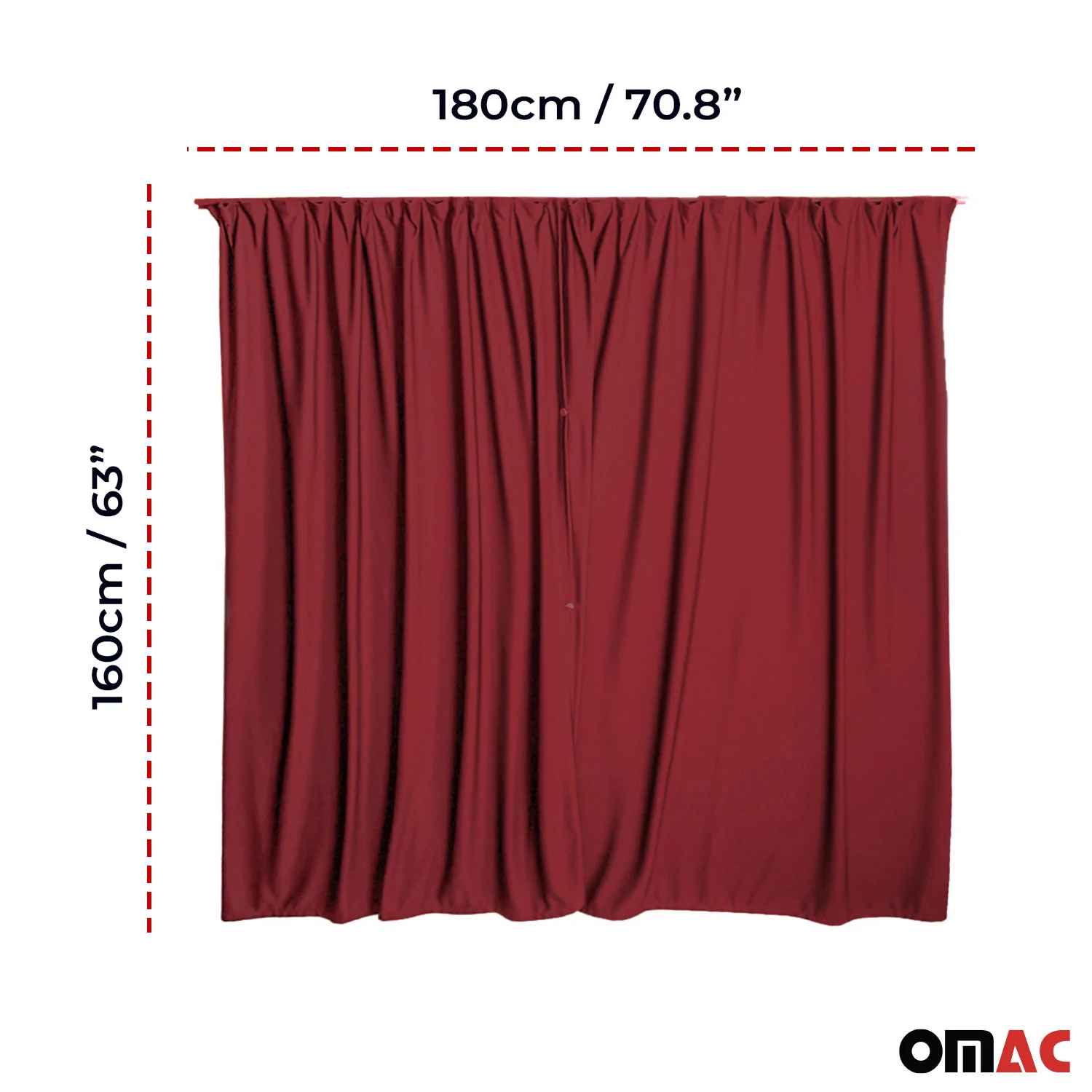 Mercedes Sprinter Trunk Tailgate Curtain Red 2 Privacy Curtains - Image 3