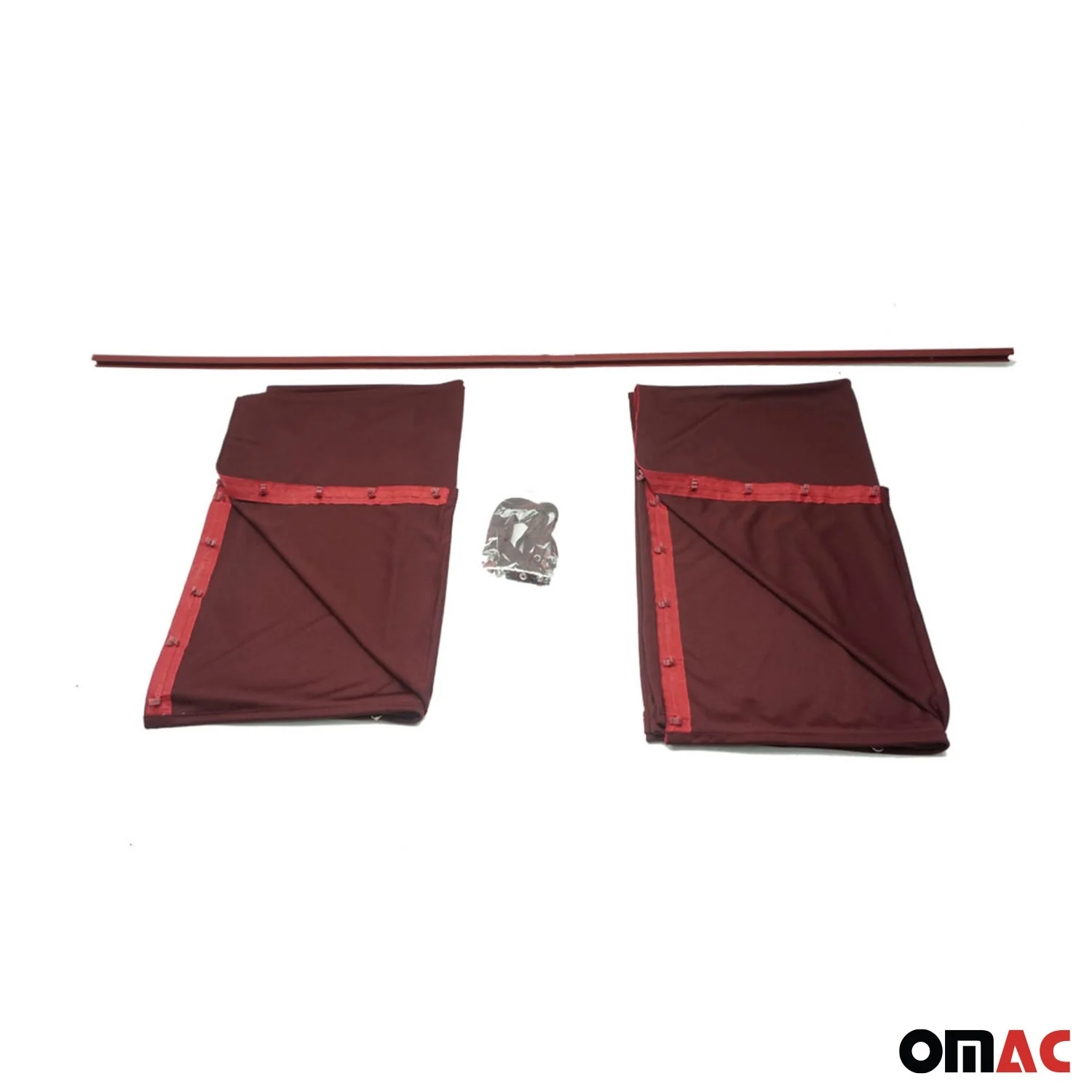 Mercedes Sprinter Trunk Tailgate Curtain Red 2 Privacy Curtains - Image 8