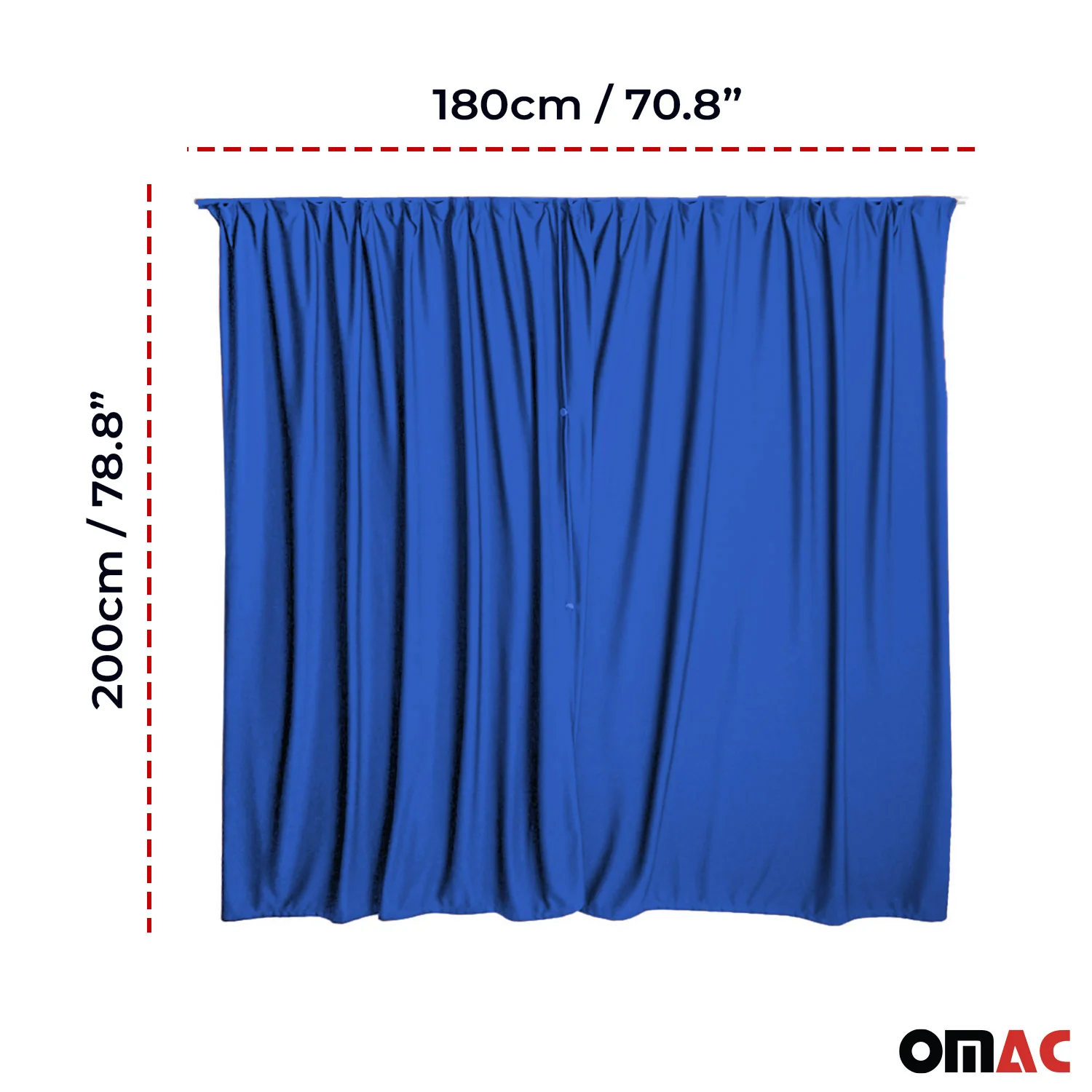 Mercedes Sprinter Trunk Tailgate Curtain Blue 2 Privacy Curtains - Image 3