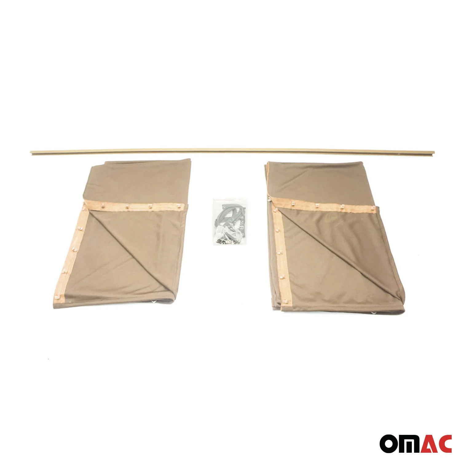 Nissan NV200 Trunk Tailgate Curtains Beige 2 Privacy Curtains - Image 8