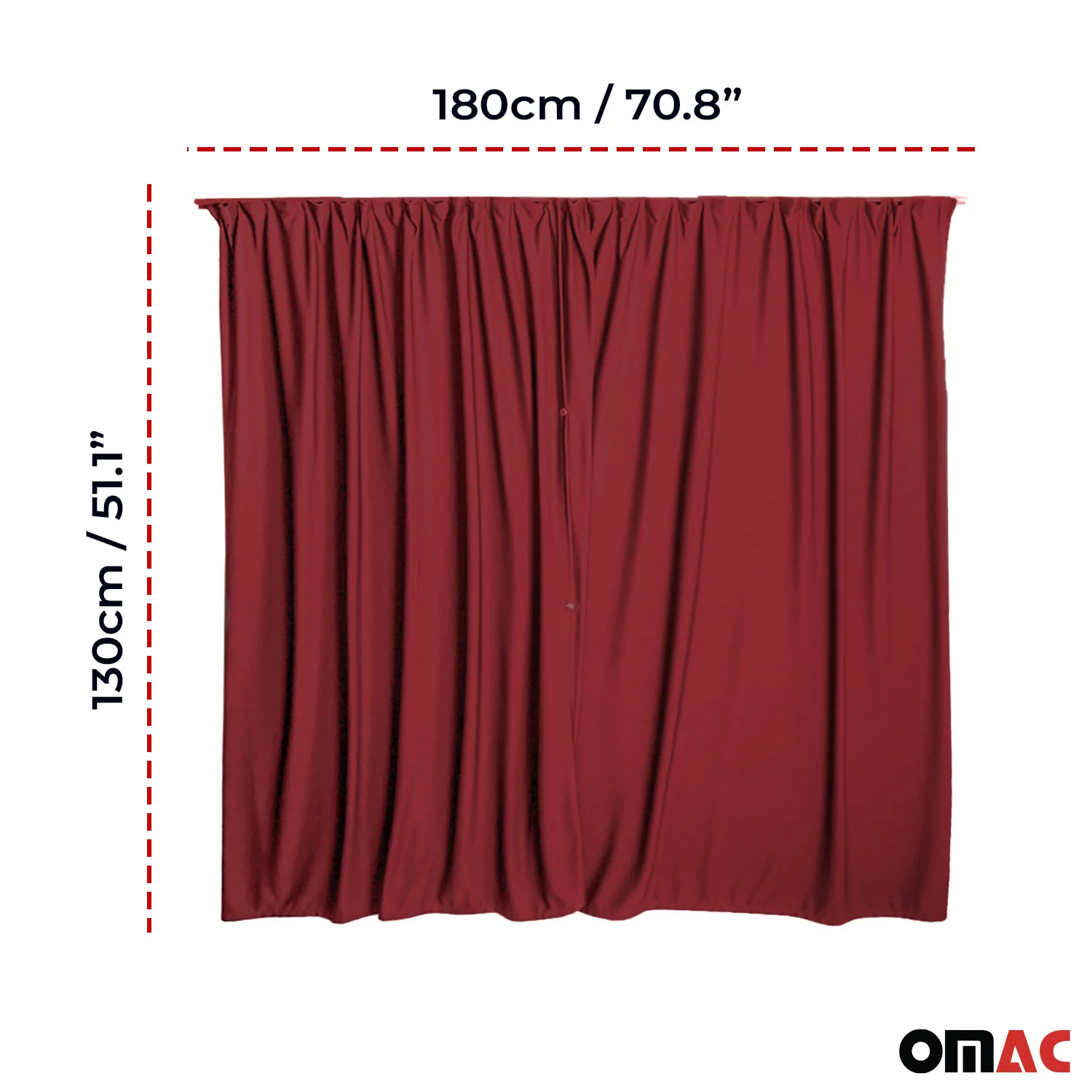 Nissan NV200 Trunk Tailgate Curtains Red 2 Privacy Curtains - Image 3