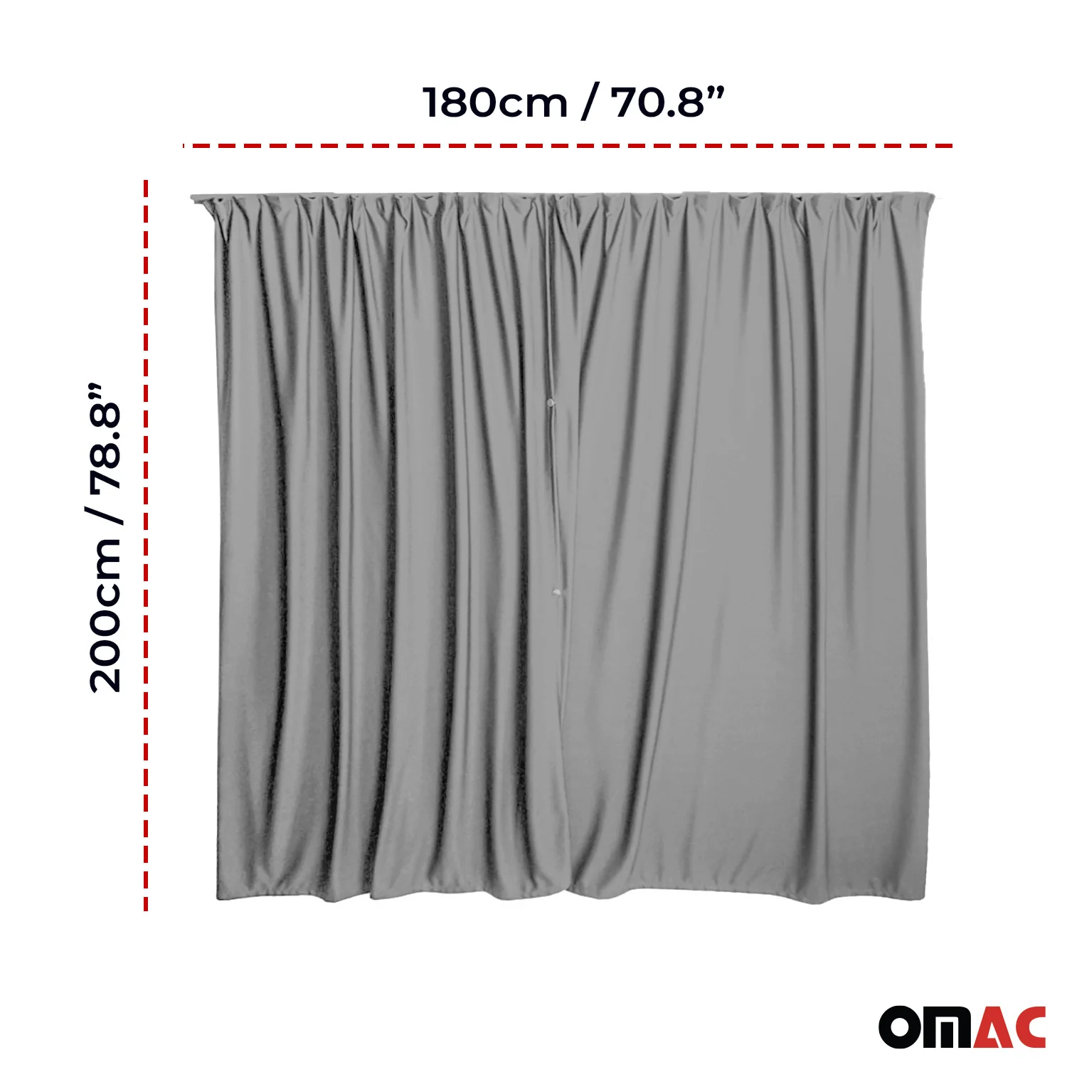 RAM ProMaster City Trunk Tailgate Curtain Gray 2 Privacy Curtains - Image 3