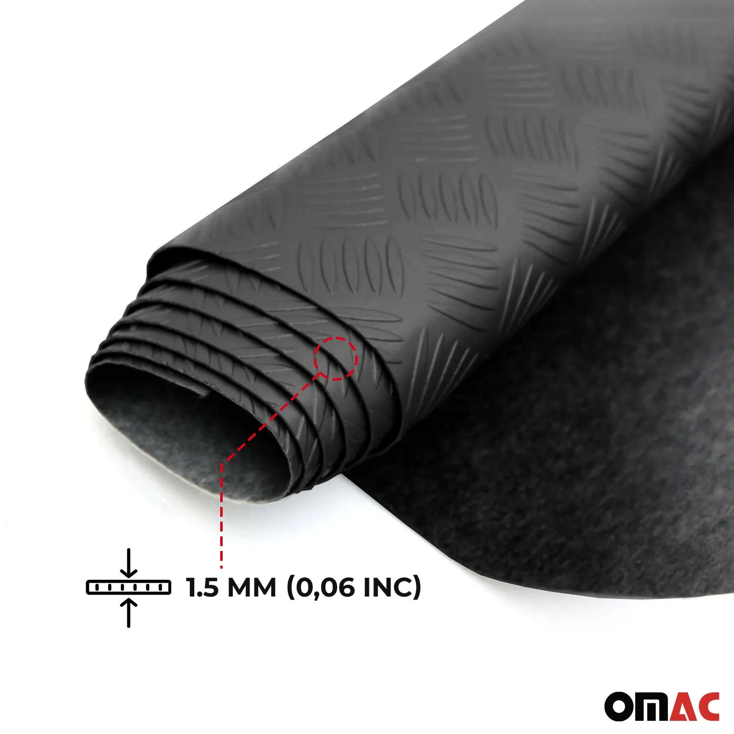 Trunk Flooring Mat Rubber Car Truck Rear Chequered Bed Liner Black 40" x 79" - Image 4