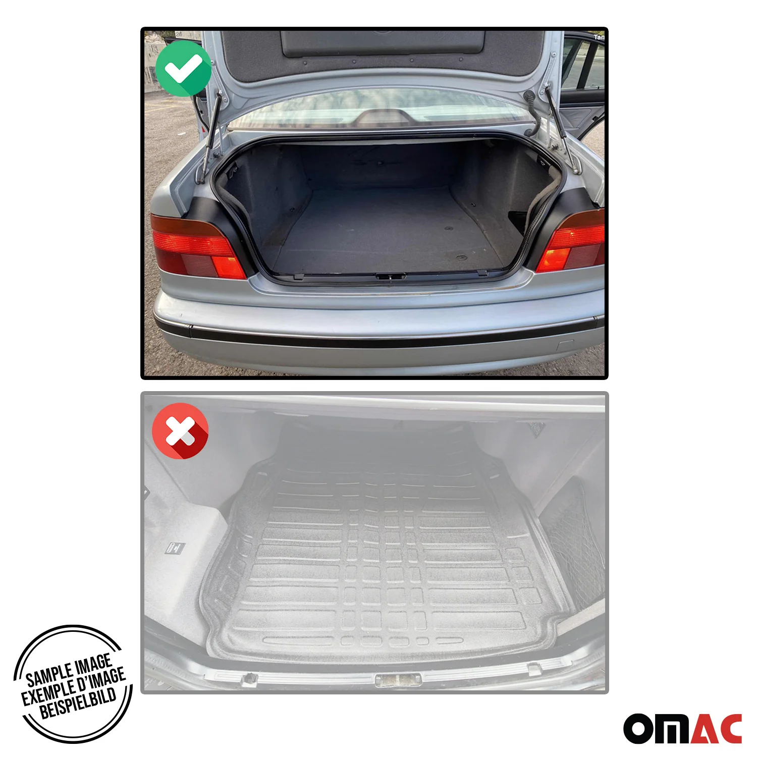 1997-2003 BMW 5 Series E39 Sedan Cargo Liner Trunk Mat All Weather Black - Image 3