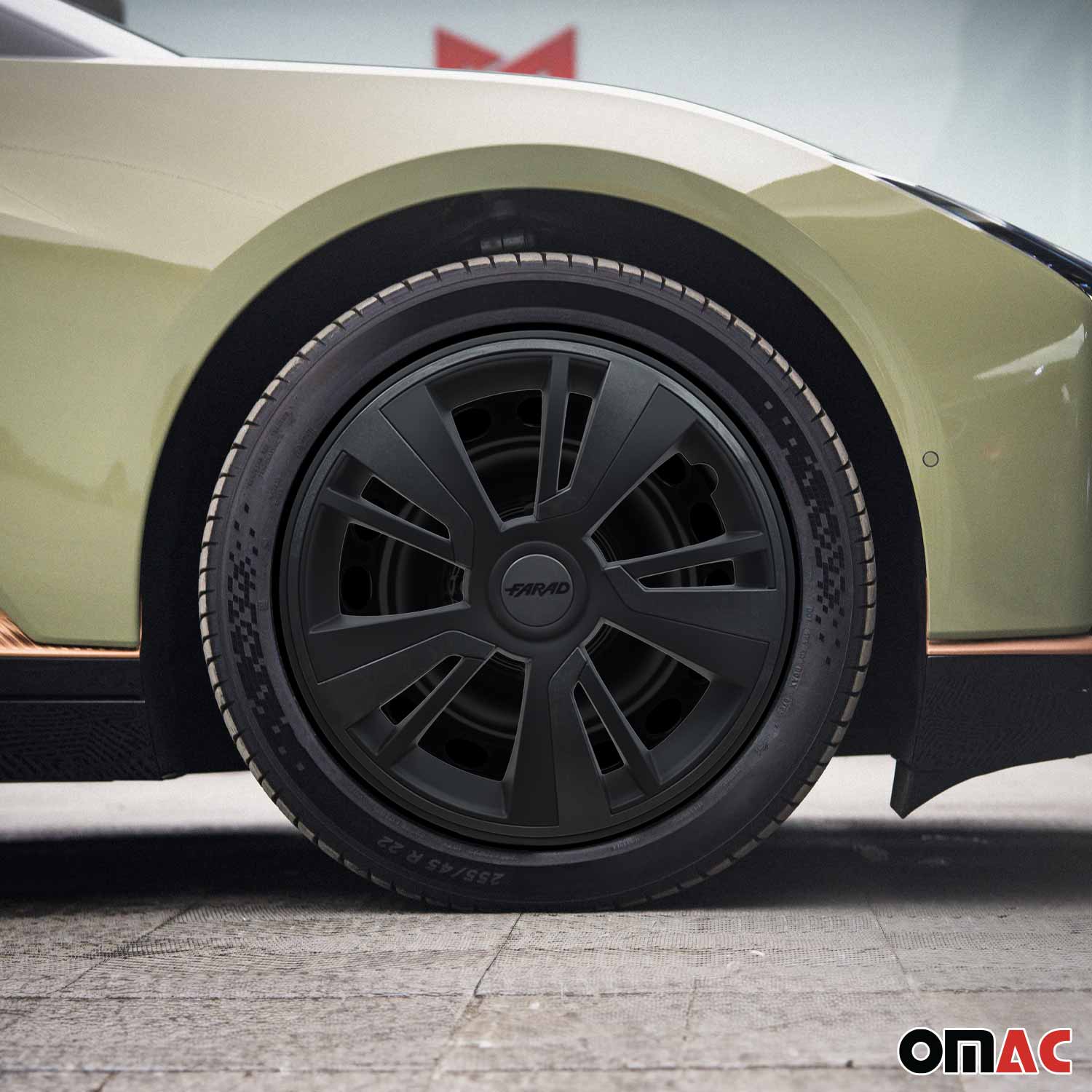 Twintone Hub Caps Wheel Cover 14" Black Matt & Dark Gray Insert Full Set 4 pcs. - Image 2