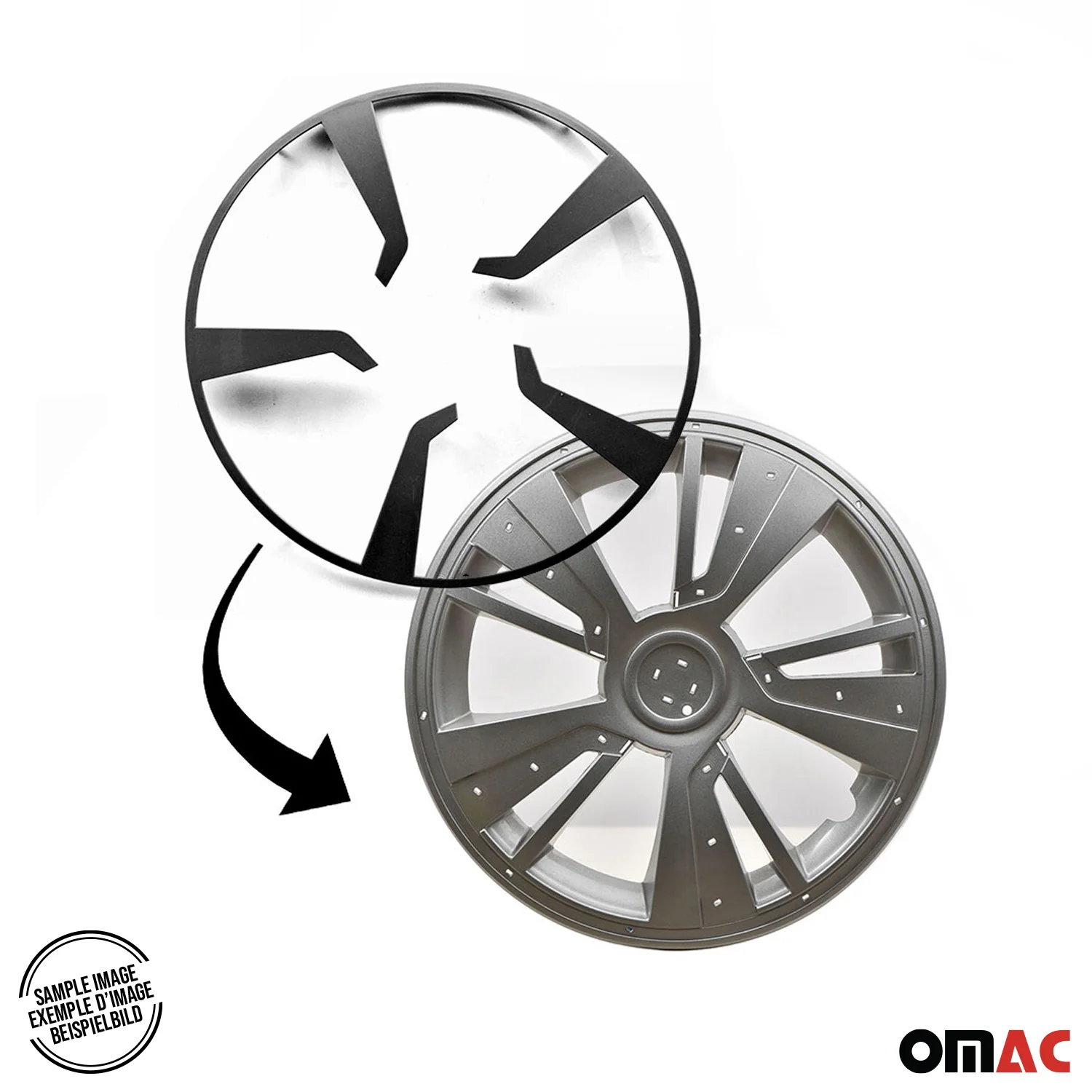 Twintone Hub Caps Wheel Cover 15" Grey & White Insert Full Set 4 pcs. - Image 7