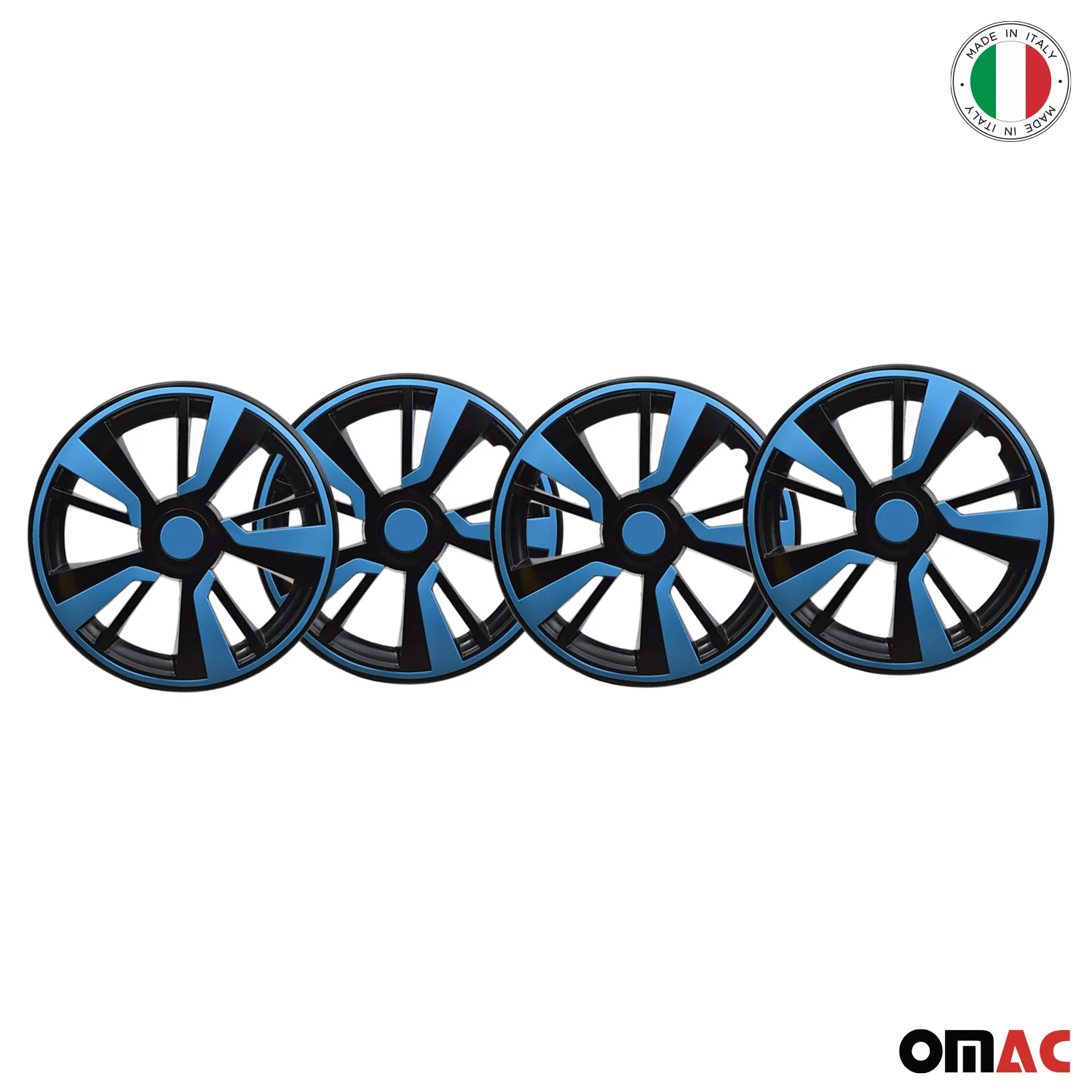 Twintone Hub Caps Wheel Cover 16" Black & Blue Insert Full Set 4 pcs. - Image 6