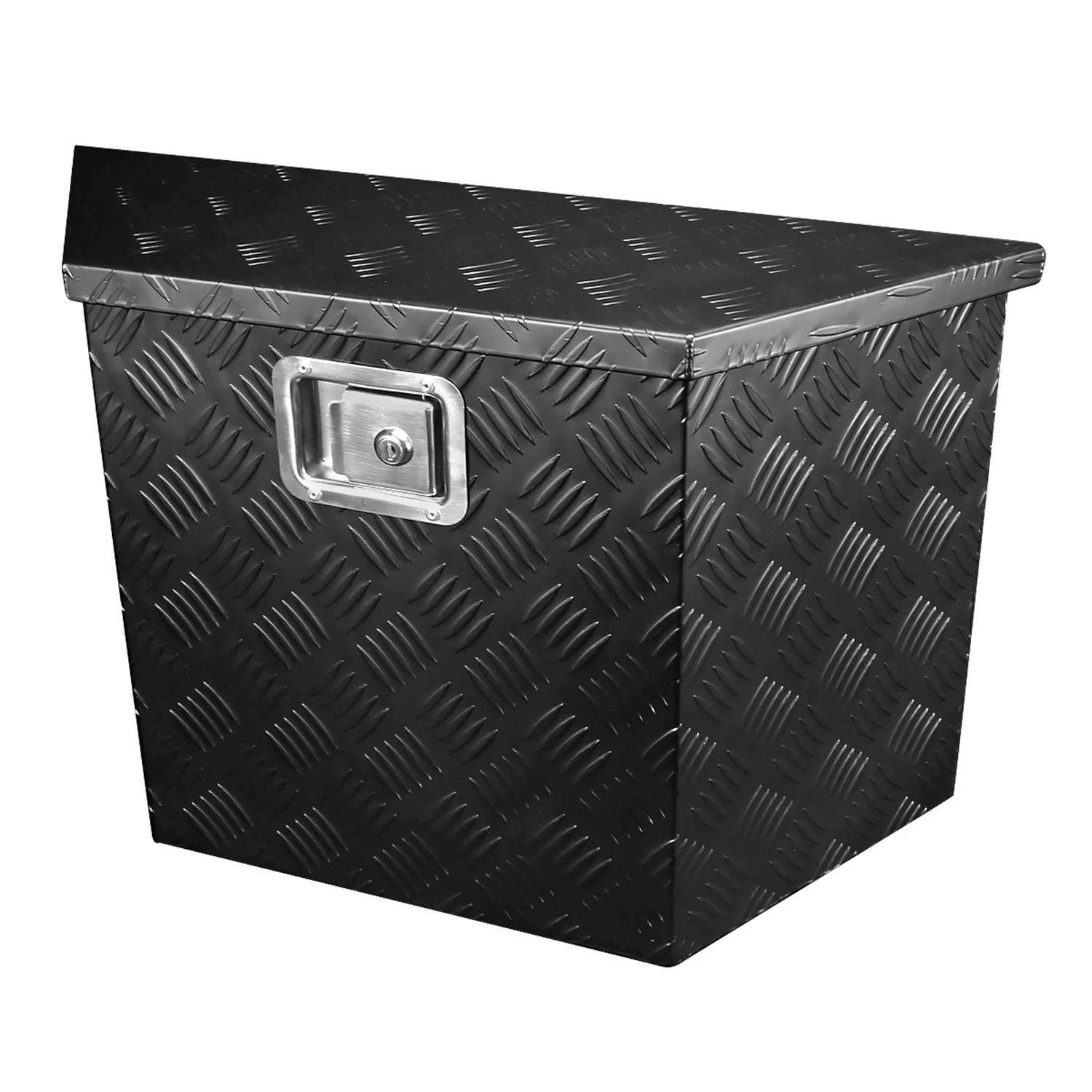 Universal 15~28" Black Heavy Duty Truck Trailer Tongue Tool Box w/ Lock & Keys