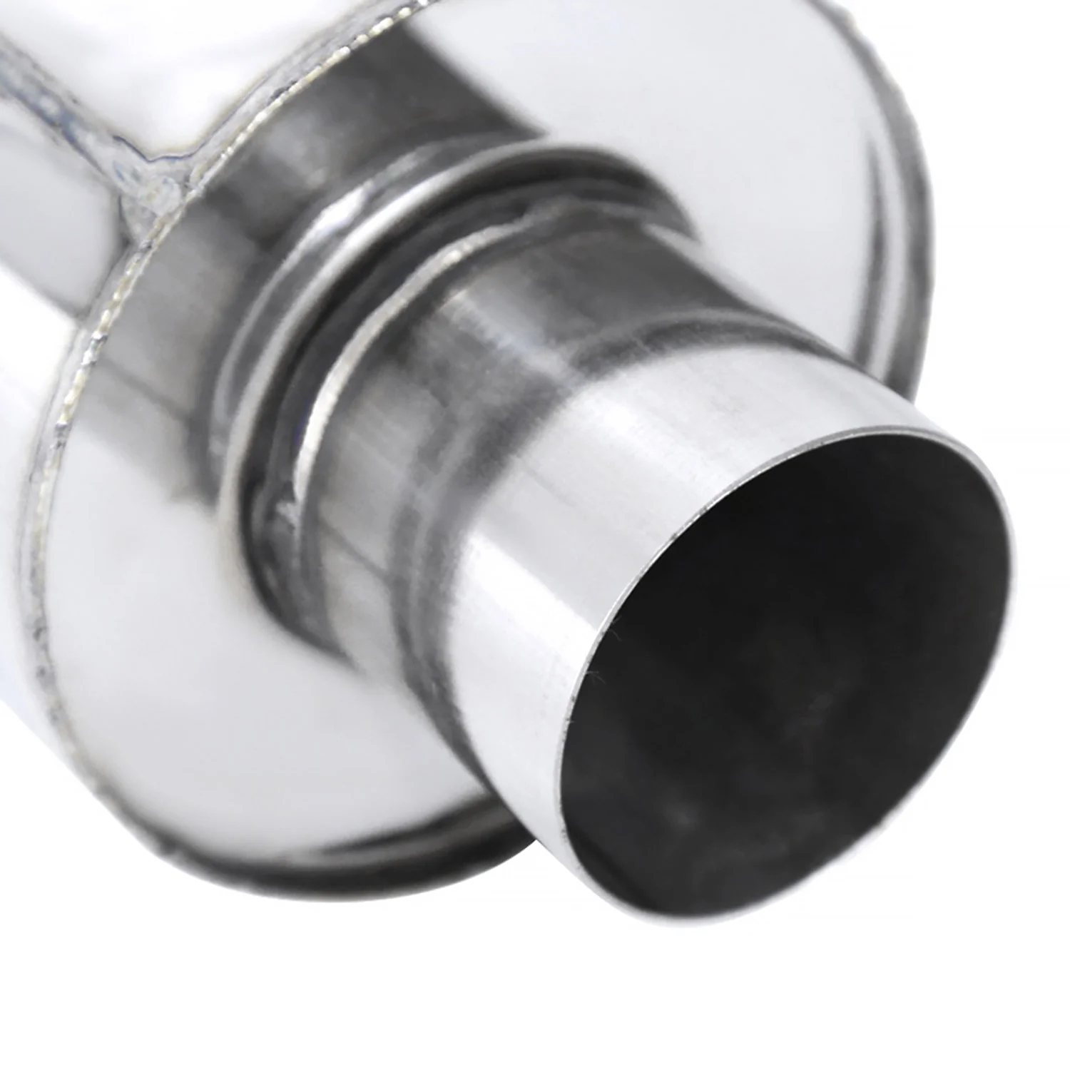 Universal 2.5" Inlet/4" Outlet S.Steel Spiral Flow Exhaust Muffler w/Slanted Tip - Image 8