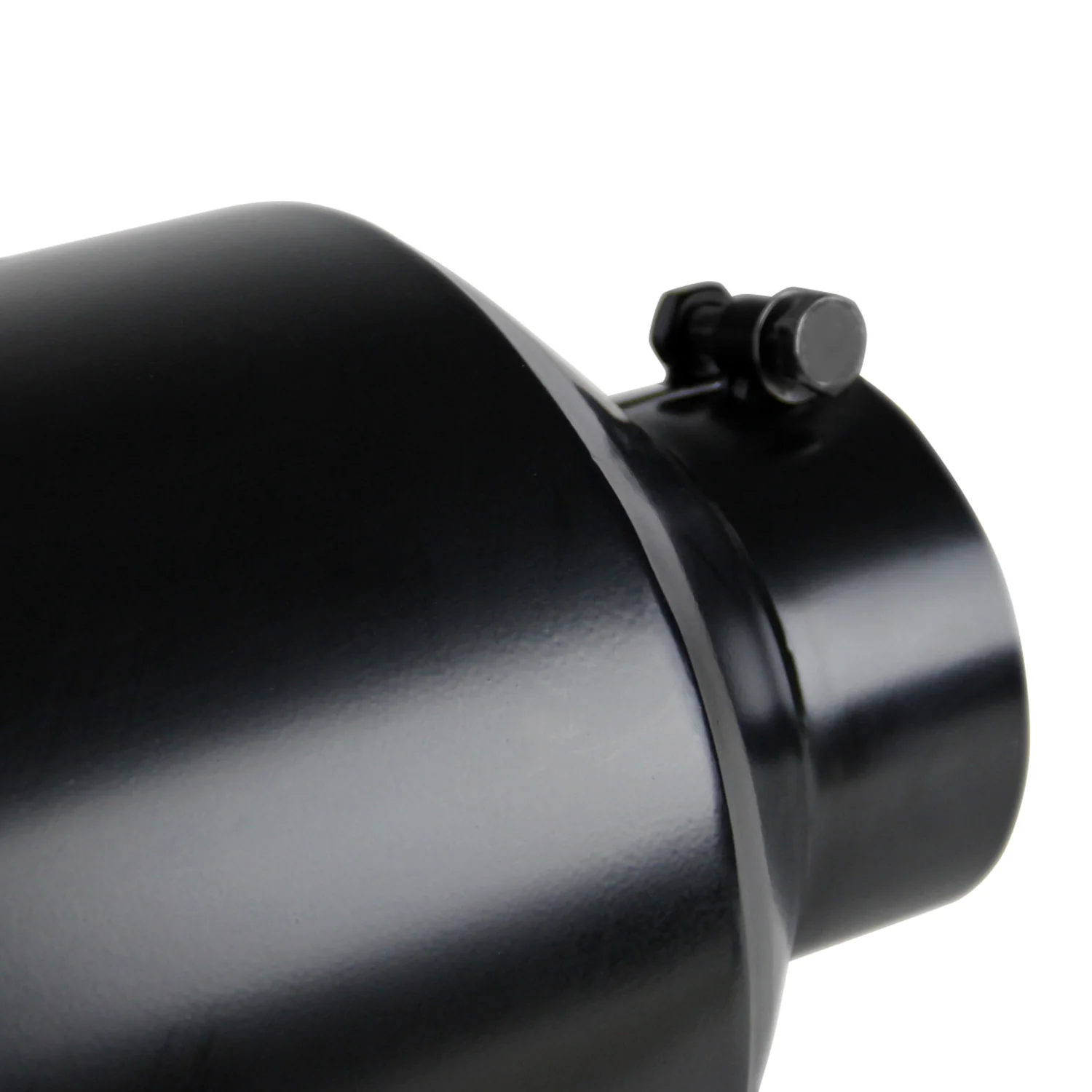 Universal 4" Inlet/6" Outlet Black Stainless Steel Bolt-On Angled Exhaust Tip - Image 4