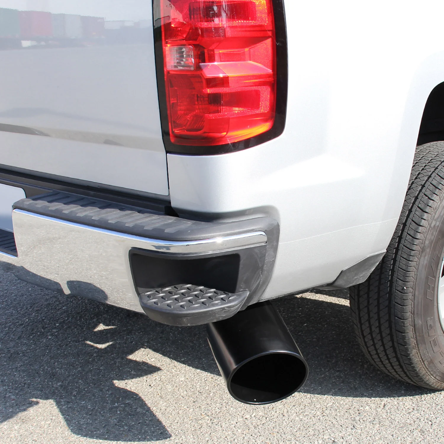 Universal 4" Inlet/6" Outlet Black Stainless Steel Bolt-On Angled Exhaust Tip - Image 9
