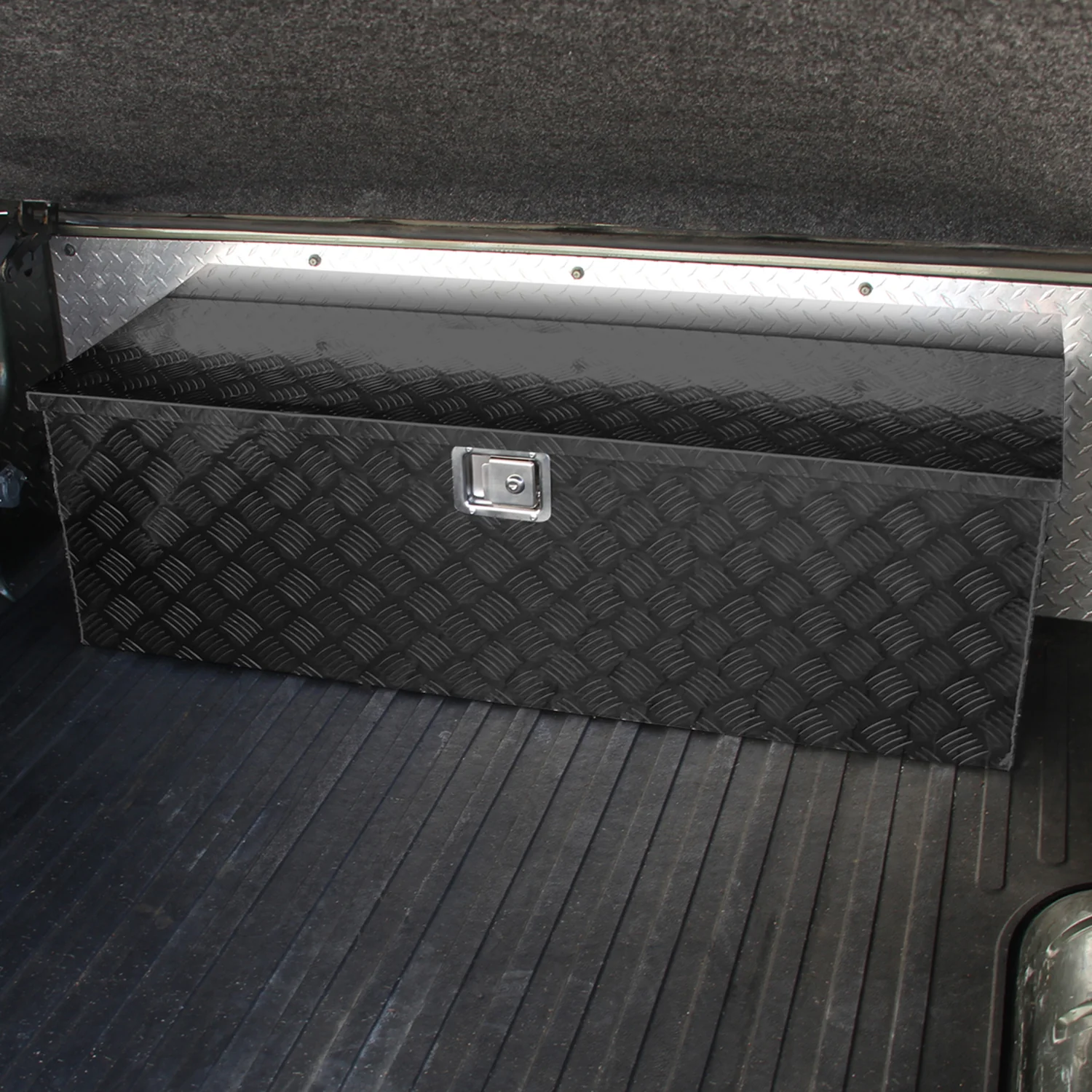Universal 49" Heavy Duty Black Alu Truck Tool Box w/ Side Handles Lock & Keys - Image 9